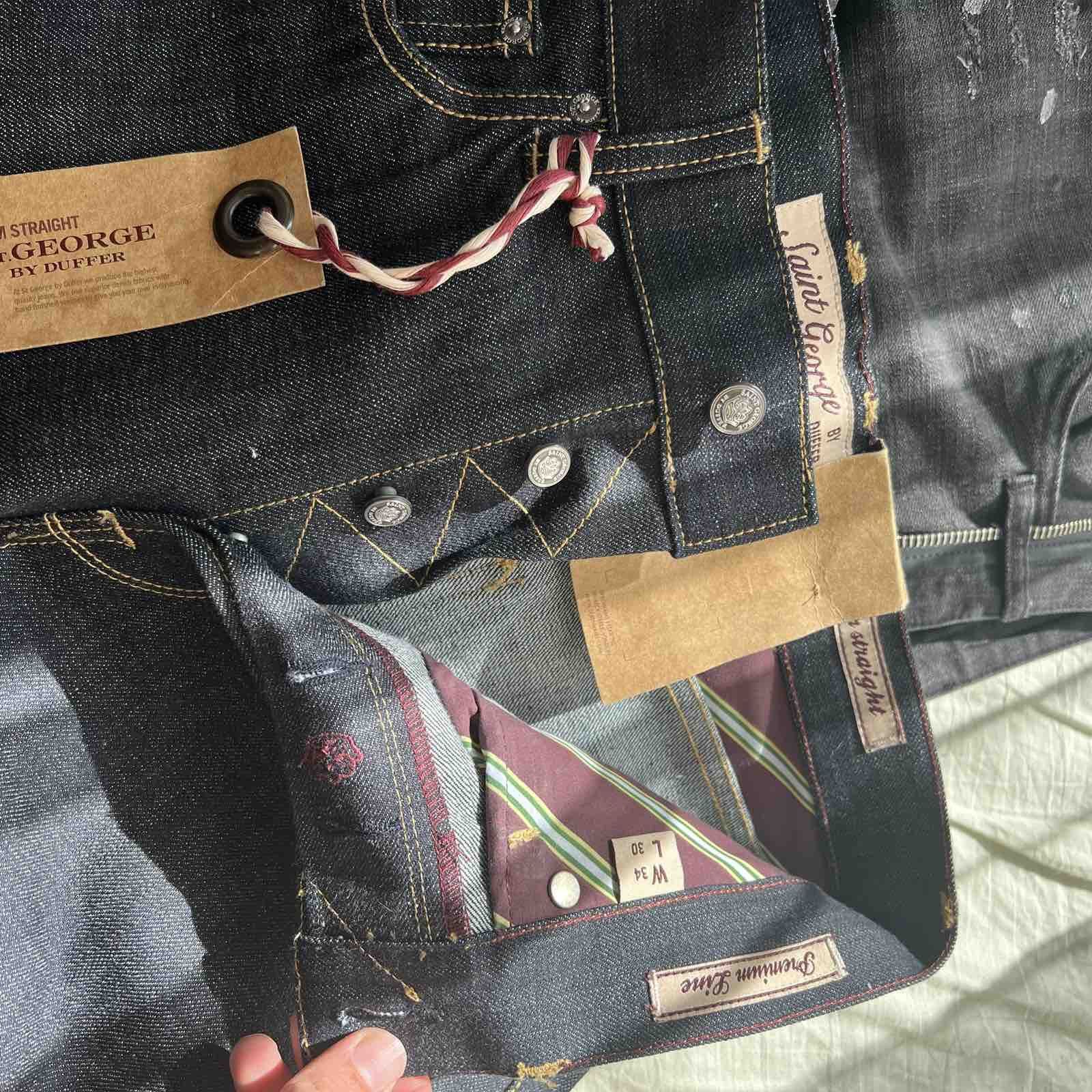 Japanese Brand × Vintage Vintage St George By Duffer Selvedge Jeans 34x30 Blue Denim Size US 34 / EU 50 - 9 Thumbnail
