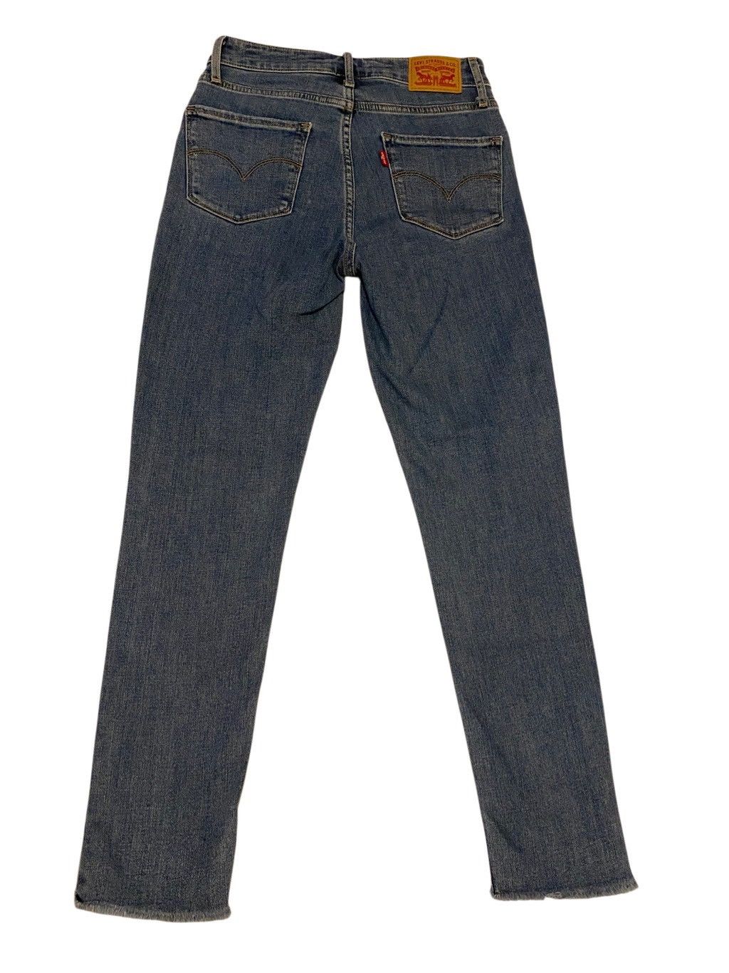 Levi's Levis 721 High Rise Skinny Jeans Fringe Cuff Western Boho Size 27" / US 4 / IT 40 - 2 Thumbnail