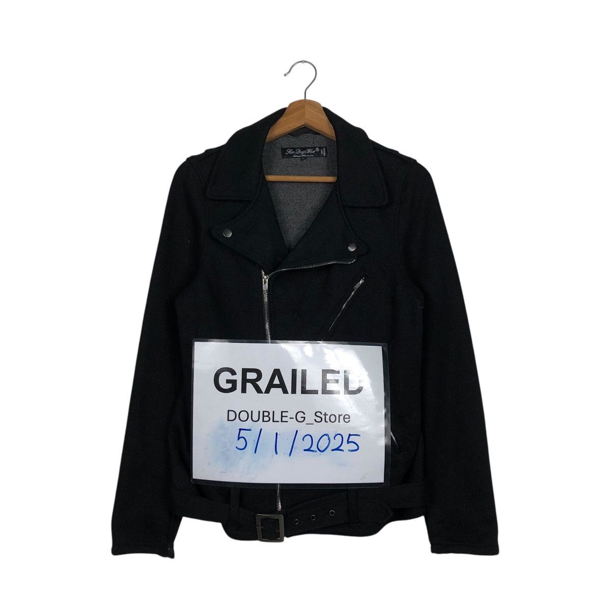 Japanese Brand 📌Biker Jacket Double Collar Corona Japan Rich Black Belt Size US M / EU 48-50 / 2 - 1 Thumbnail