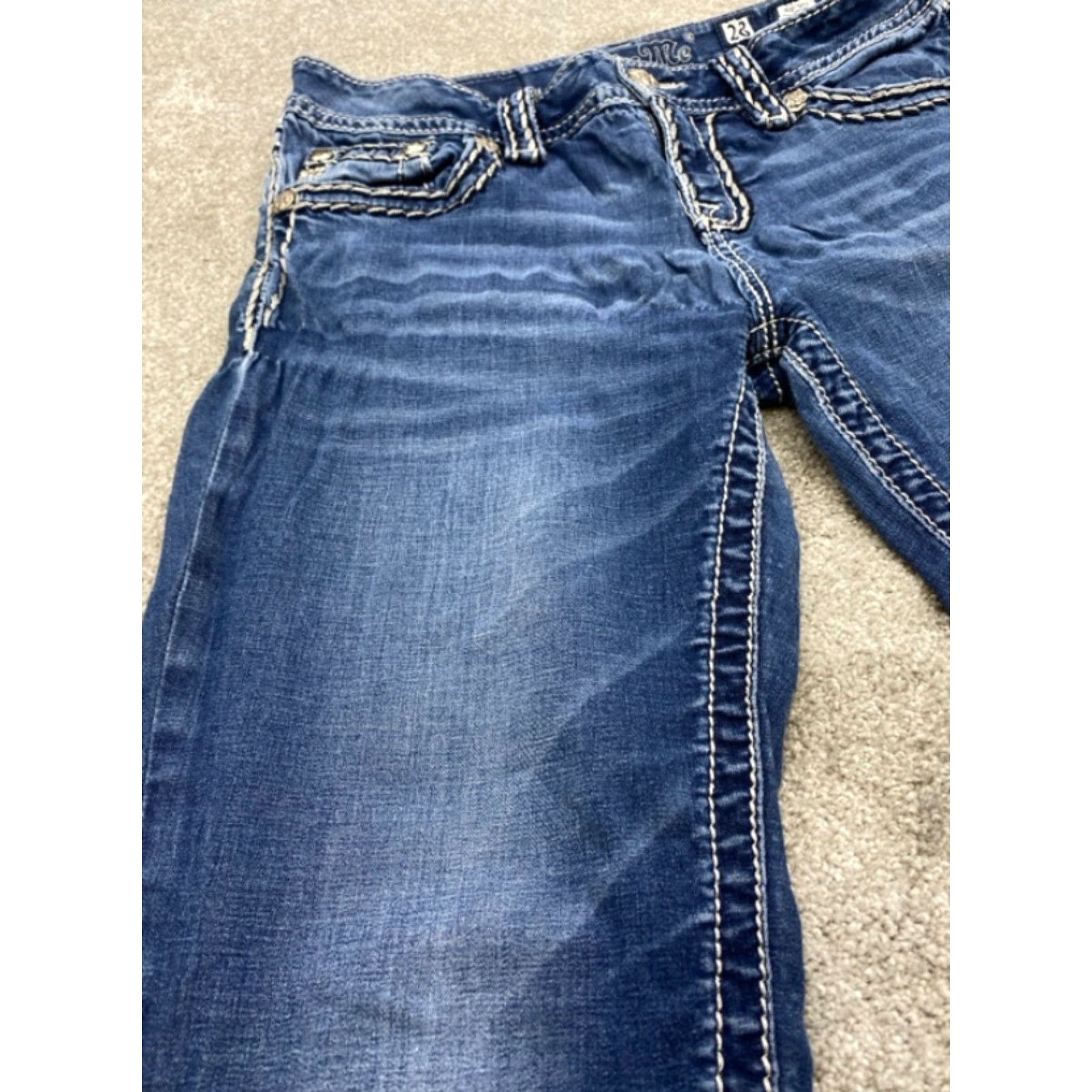 Miss Me Miss Me Jeans Womens 28 Mid-Rise Super Skinny Embellished Studded Embroidered Jeans Size 28" / US 6 / IT 42 - 4 Thumbnail