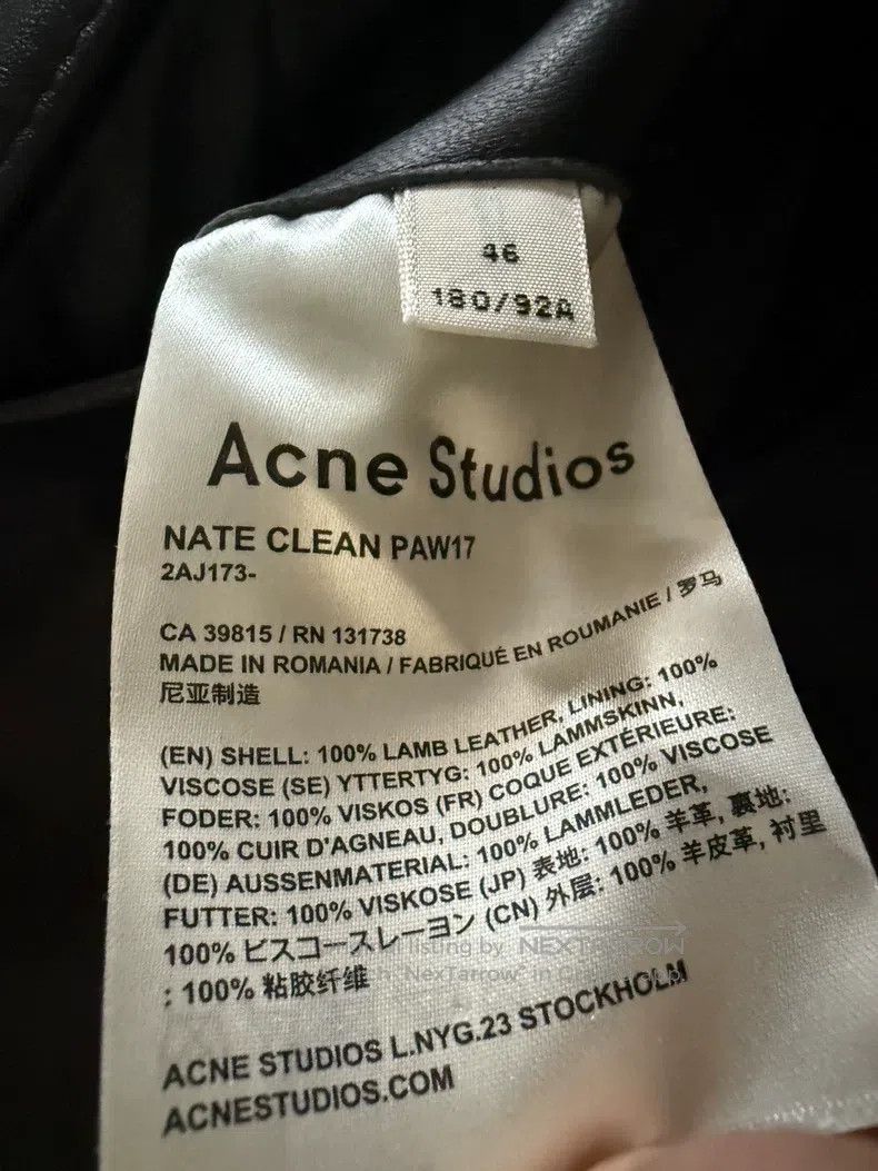 Acne Studios Acne Studios Leather Jacket, classic biker style, black la Size US S / EU 44-46 / 1 - 4 Thumbnail