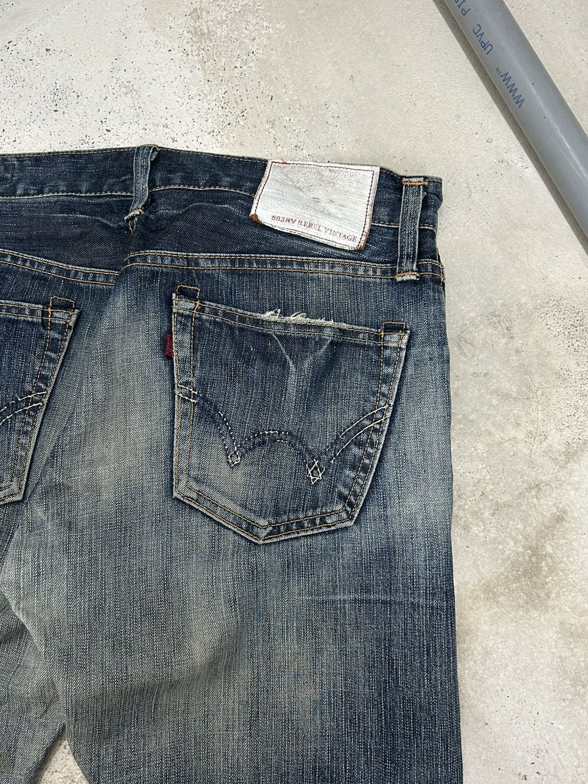 Edwin Edwin 503 Rebel Vintage Japan Washed Denim Whisker Straight Size US 34 / EU 50 - 11 Thumbnail