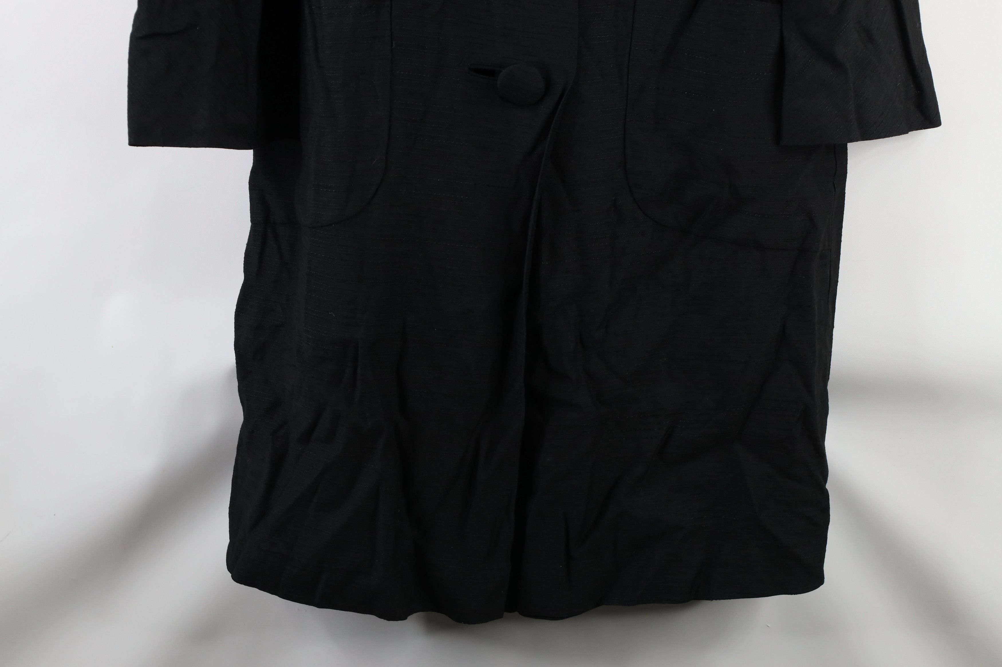 Vintage Vintage 50s 60s Rockabilly Rayon Big Button Trench Coat USA Size L / US 10 / IT 46 - 4 Thumbnail