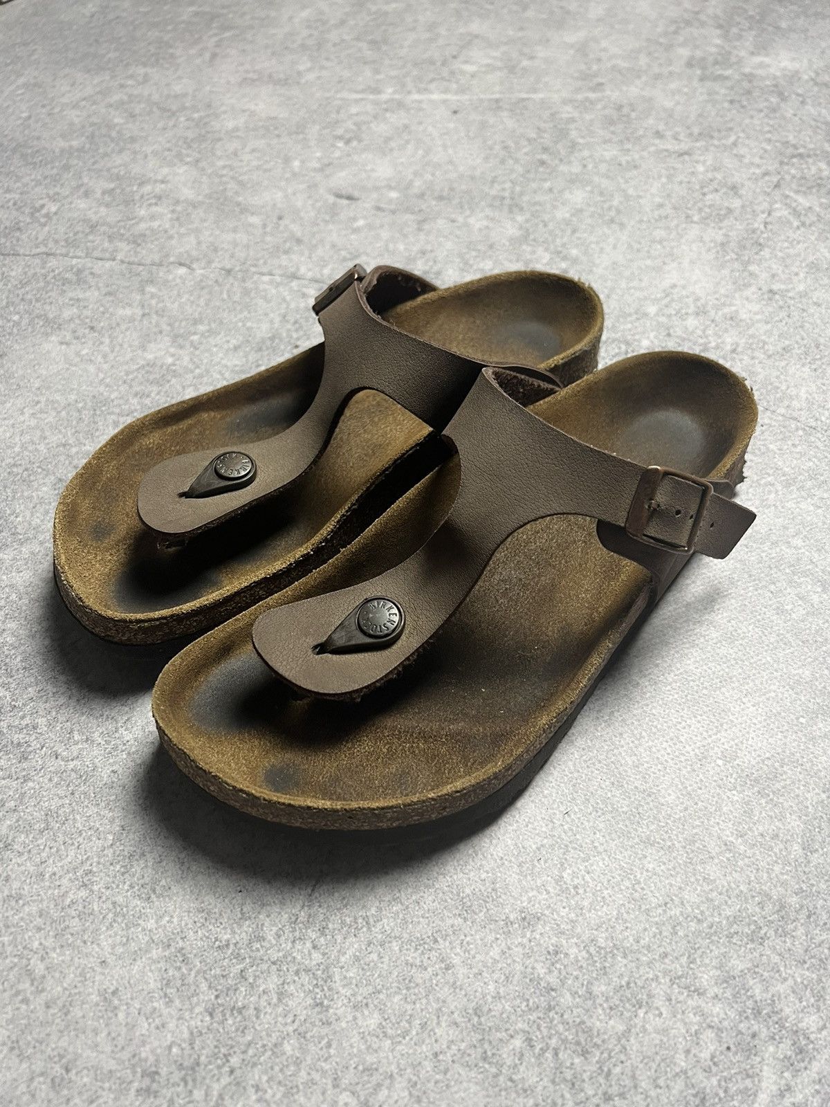 Avant Garde x Birkenstock Vintage Birkenstock Leather Toe Thong Flip Flop Sandals in Brown, Women's (Size 8)