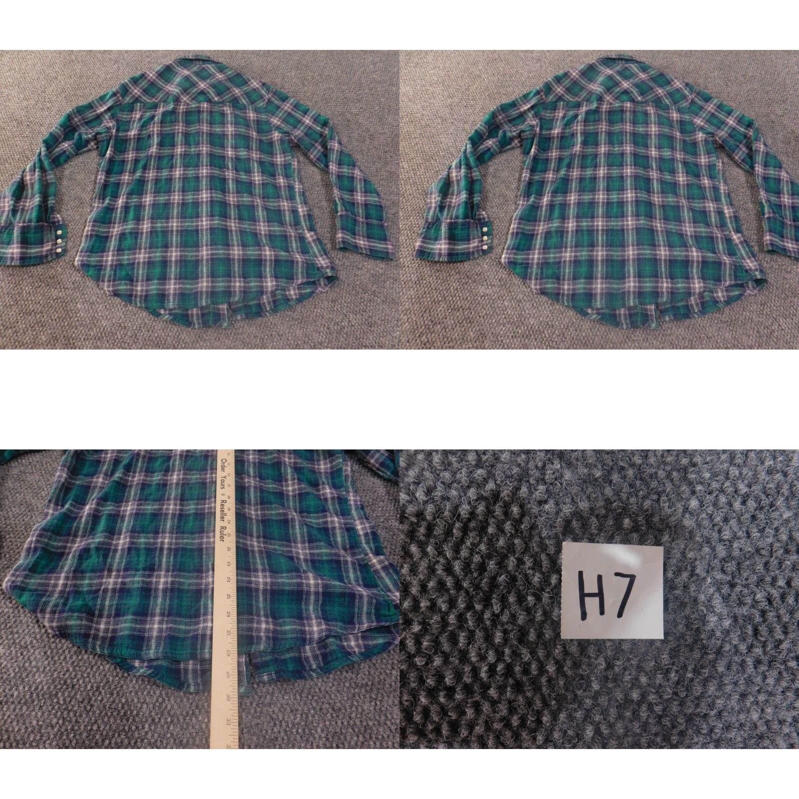 Wrangler wrangler shirt mens large pearl snap green plaid cowboy flannel wrancher button-up long sleeve cotton blue Size US L / EU 52-54 / 3 - 9 Thumbnail