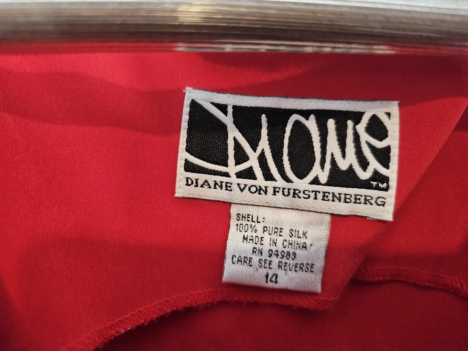 Diane von Furstenberg Red Sleeveless Silk Dress by Diane von Furstenberg, Size 14 Size XL / US 12-14 / IT 48-50 - 3 Thumbnail