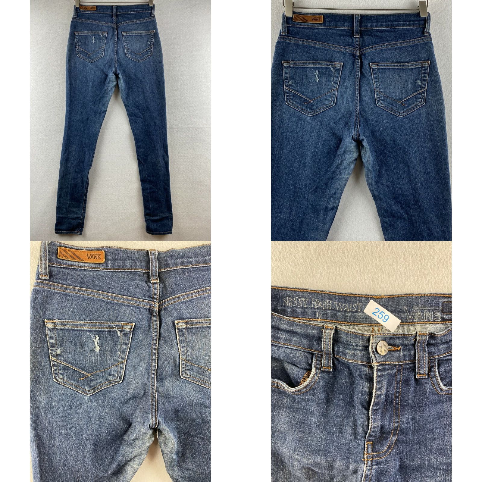 Vans VANS Jeans Womens 7 Blue Skinny High Rise Stretch Denim Dark Wash Pants Womens Jeans Skinny 7 Blue Dark Wash VANS Size 28" / US 6 / IT 42 - 8 Thumbnail