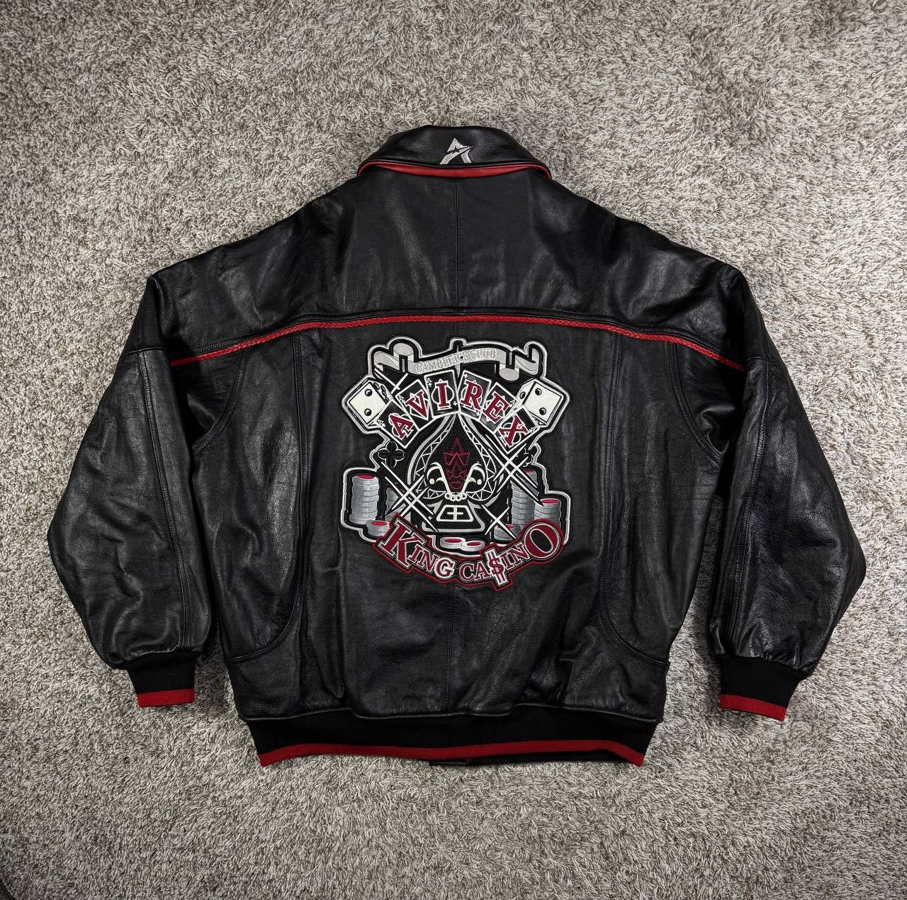 Avirex Vintage Avirex King Casino All Leather Stadium Bomber Jacket Size US XXL / EU 58 / 5 - 1 Thumbnail