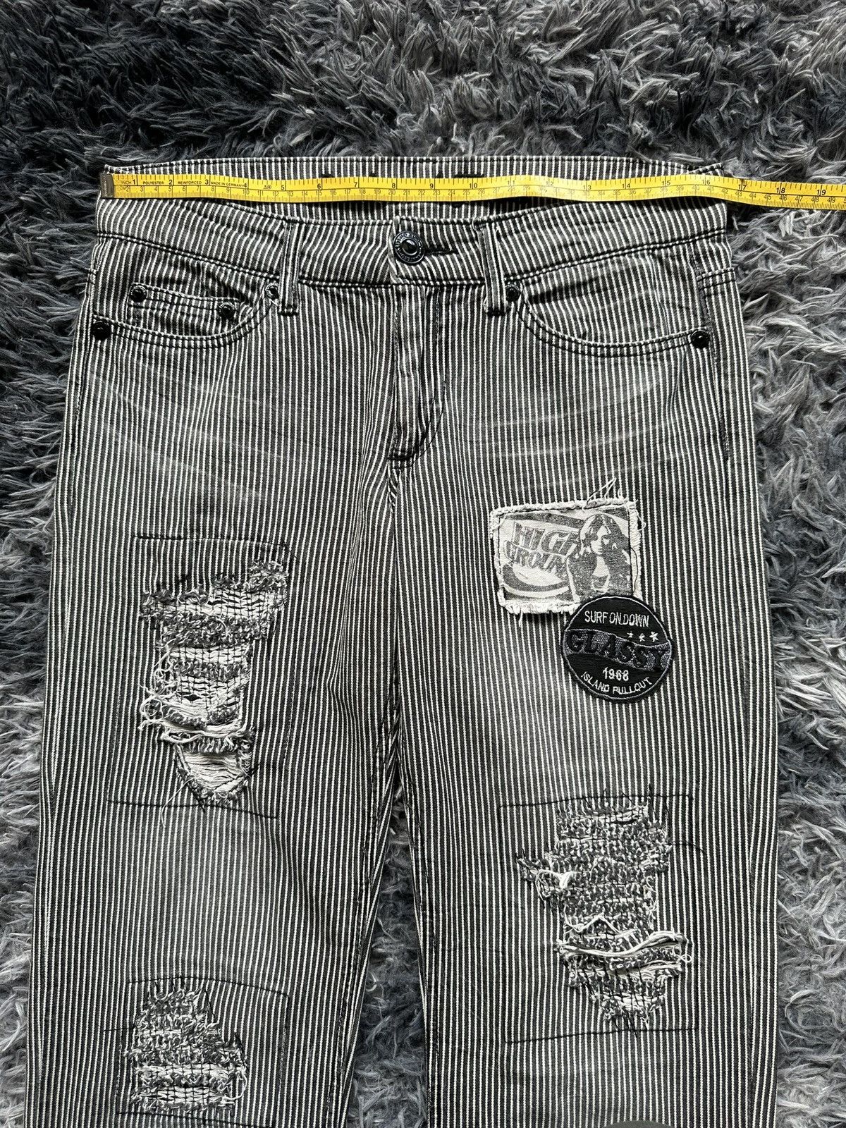 Japanese Brand [32/40] 00s Back & Forth boro wabash stripe jeans Size US 32 / EU 48 - 16 Thumbnail