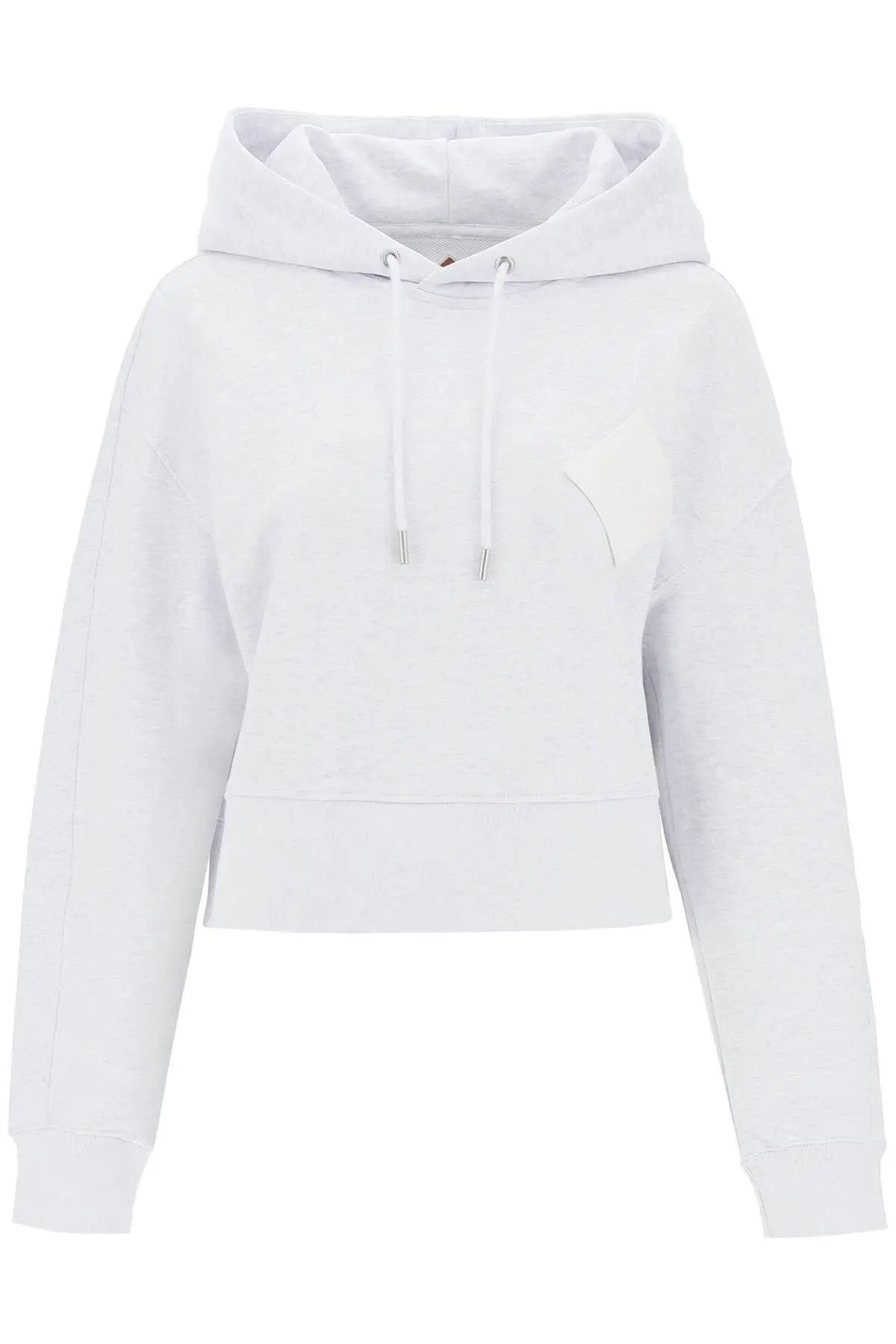 image of MCM O1S22I1N1223 Cropped Hoodie In Grey, Women's (Size Medium)
