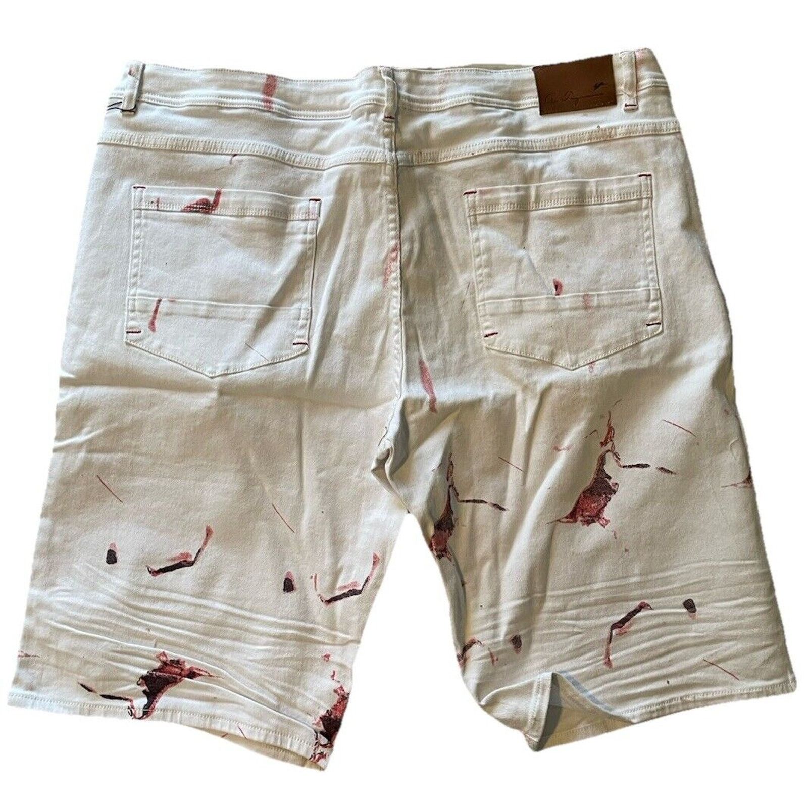 Other NWT MEN'S A.TIZIANO FASHION SHORTS WHITE RED SPLATTER Sz 44 Size US 44 / EU 60 - 3 Thumbnail