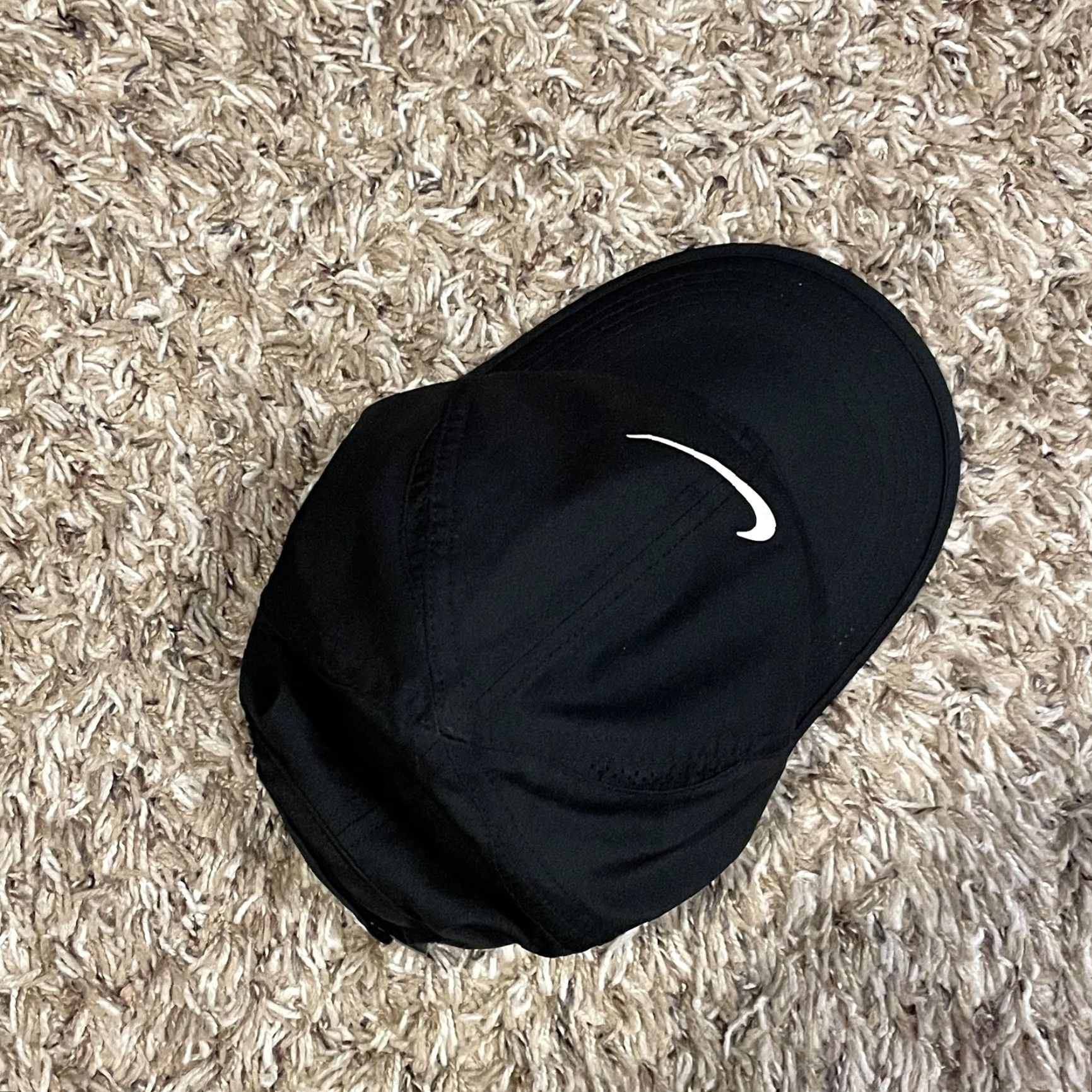 Nike Nike Featherlight Hat Strap Back Black Dri-FIT Running Lightweight Mens One Size Cap Size ONE SIZE - 6 Thumbnail
