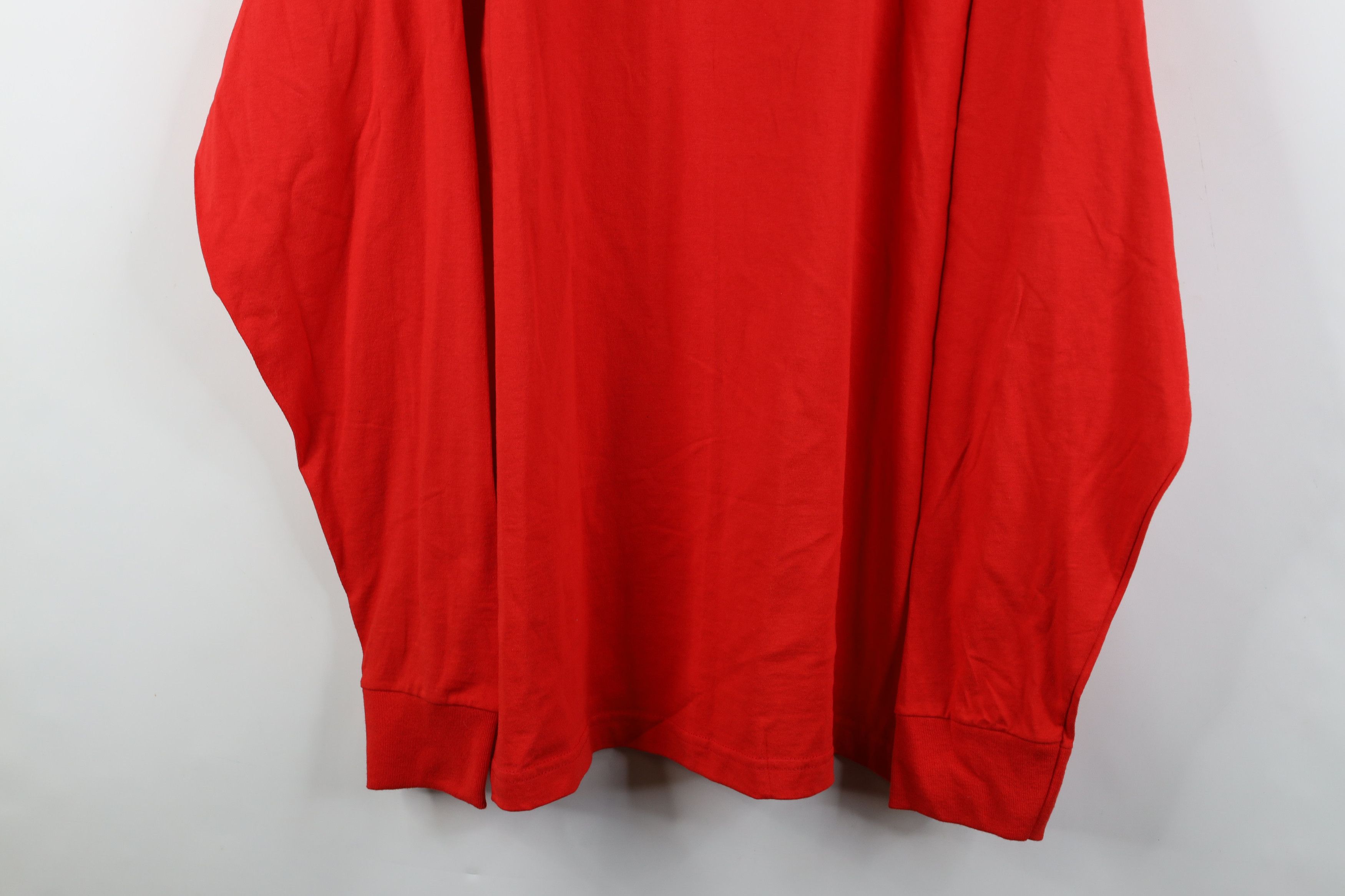 Vintage Vintage 90s Streetwear Long Sleeve T-Shirt Cotton Red USA Size US XXL / EU 58 / 5 - 3 Thumbnail