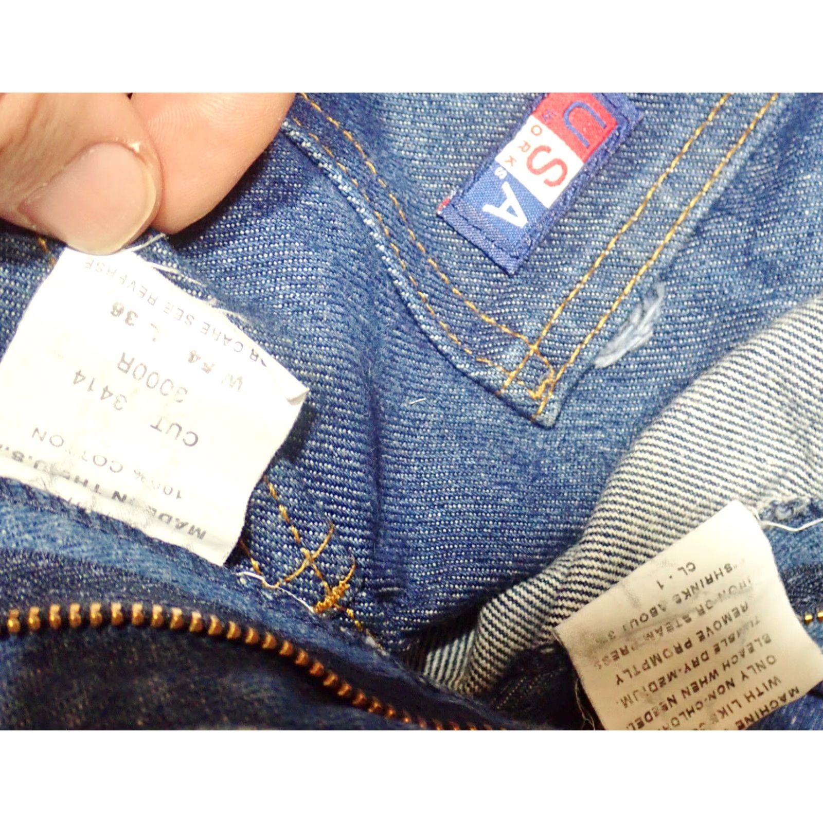 Vintage VINTAGE USA WORKS Jeans 54x36 Heavyweight Denim 5-Pocket Blue 90s USA Made Lot of 2 Mens Size US 38 / EU 54 - 3 Thumbnail