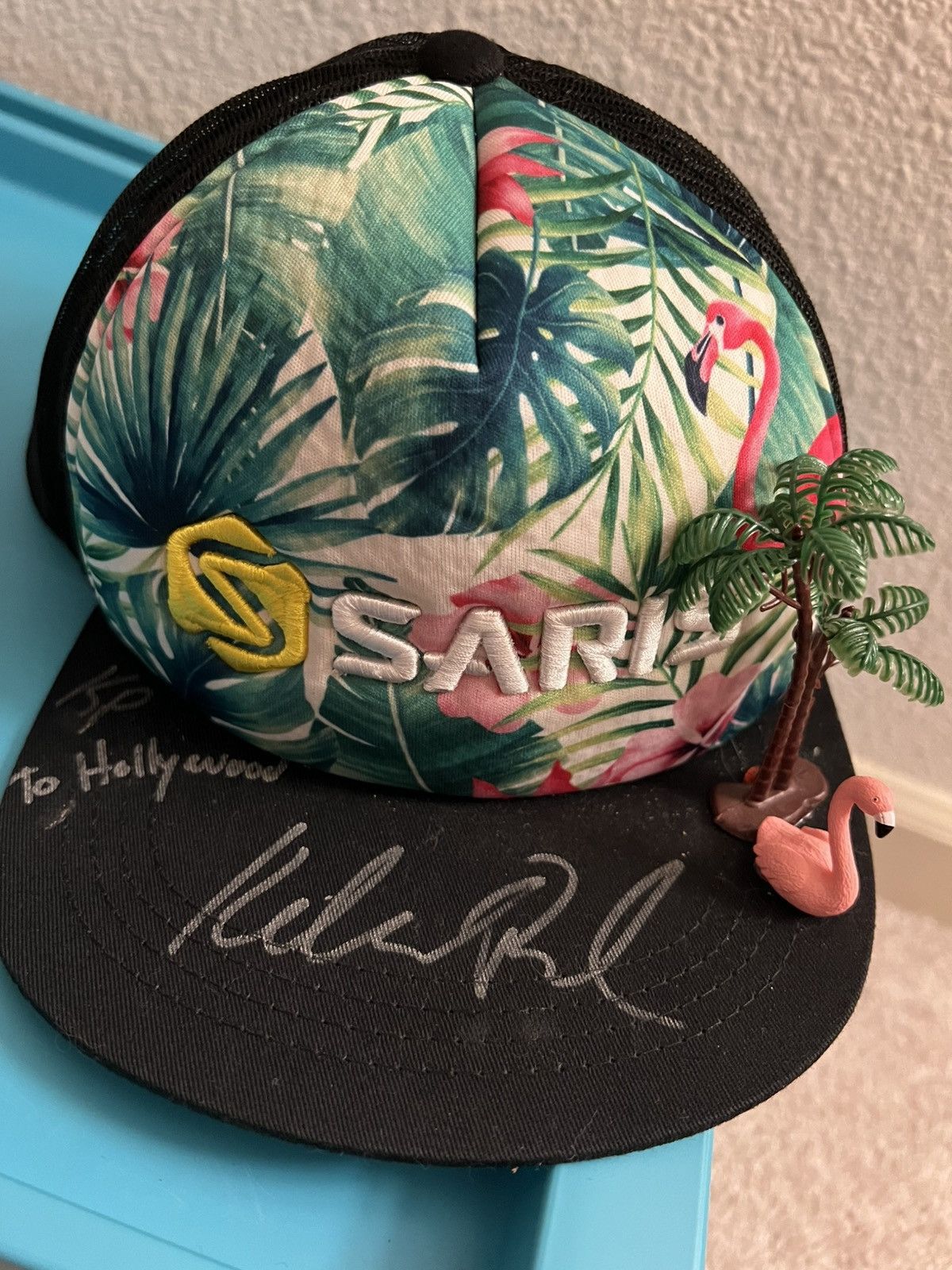 Other Signed SARIS Tropical Flamingo Cap Palm Tree and Flamingo Size ONE SIZE - 1 Thumbnail