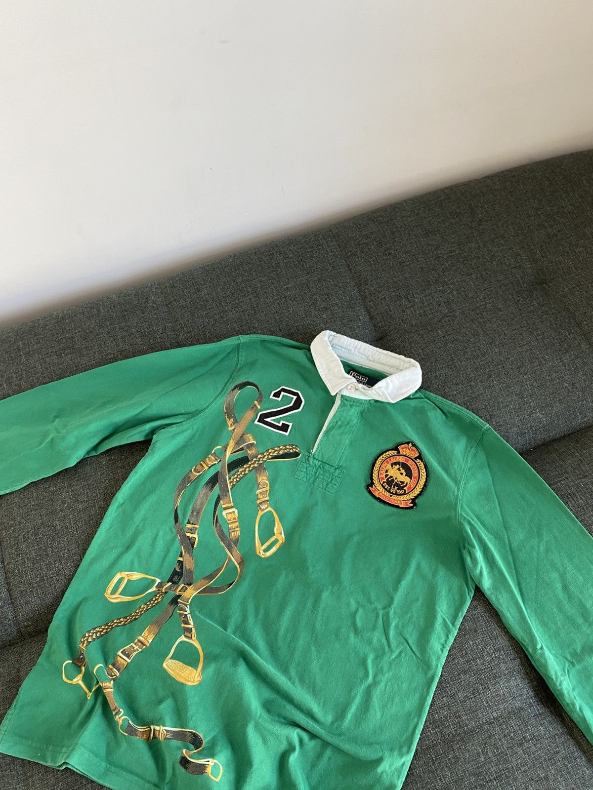 Polo Ralph Lauren Polo Ralph Lauren Vintage Polo Rugby Shirt Big Logo Chains Size US L / EU 52-54 / 3 - 5 Thumbnail