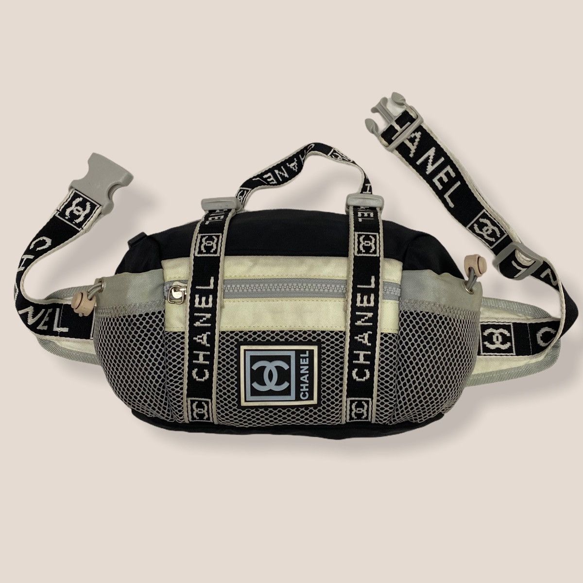 AUTHENTIC VINTAGE CHANEL SPORT LINE WAIST BAG CC LOGO