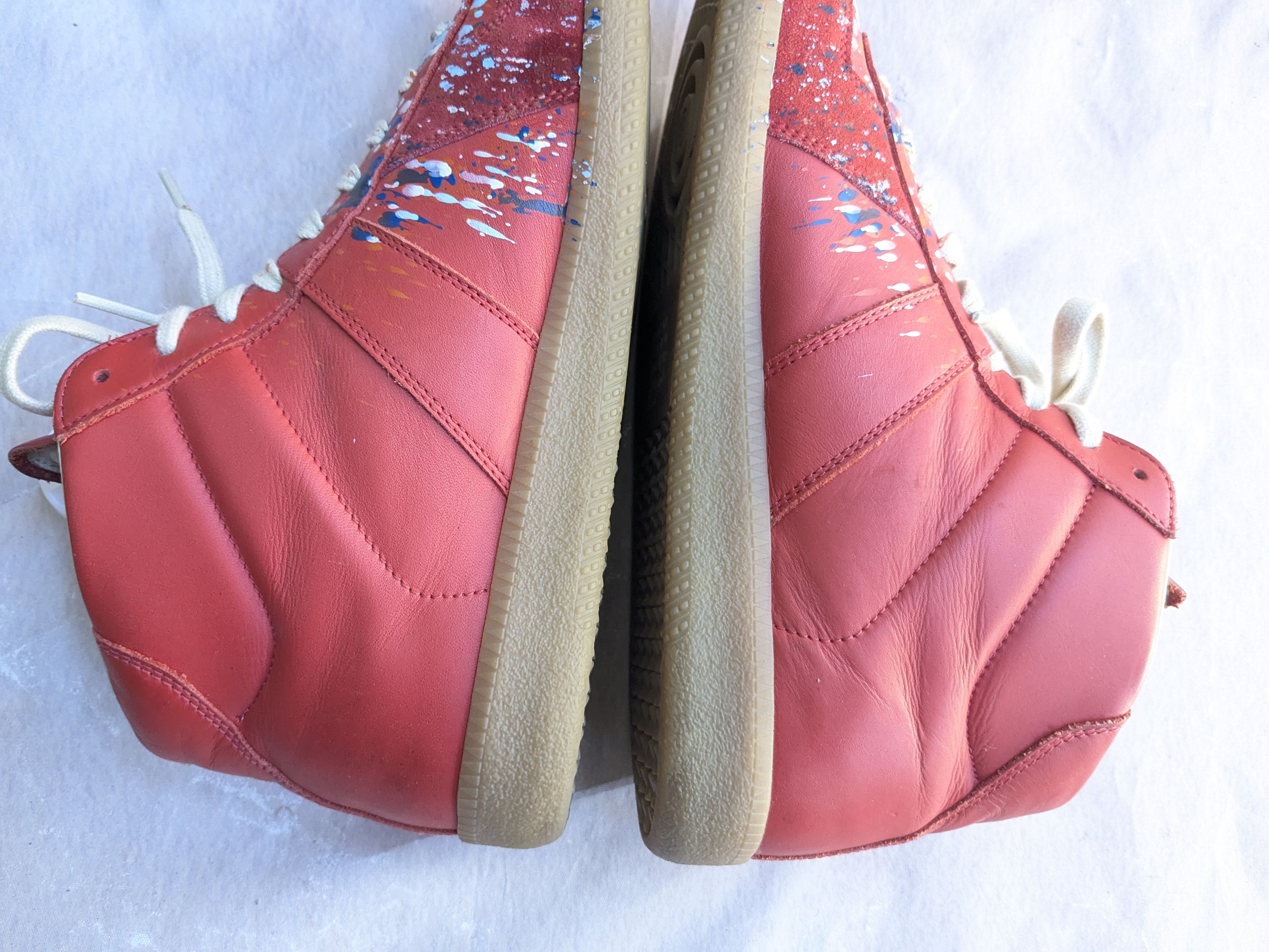 Maison Margiela Maison Margiela GAT Replica Red 9 42 Paint High Tops Size US 9 / EU 42 - 11 Thumbnail