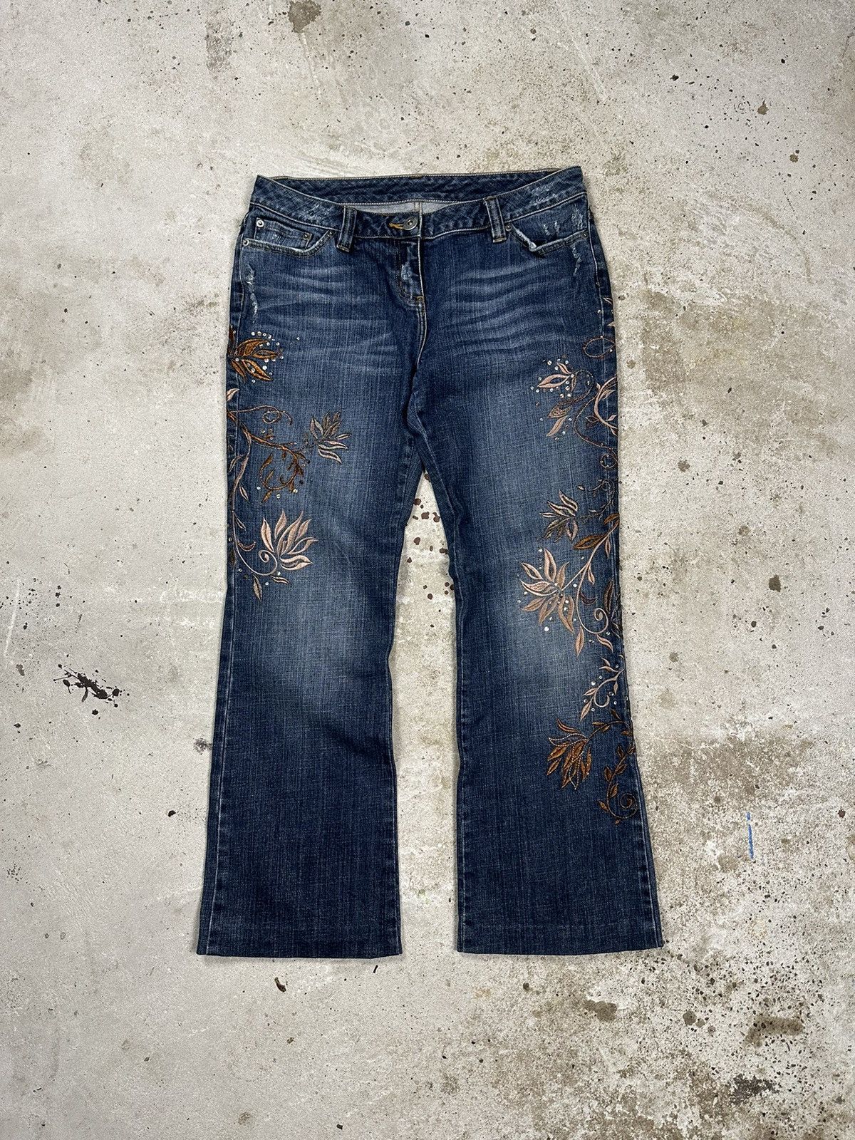 If Six Was Nine Vintage Y2K Flare Bootcut Rhinestones Denim Pants Jeans Size US 30 / EU 46 - 1 Thumbnail