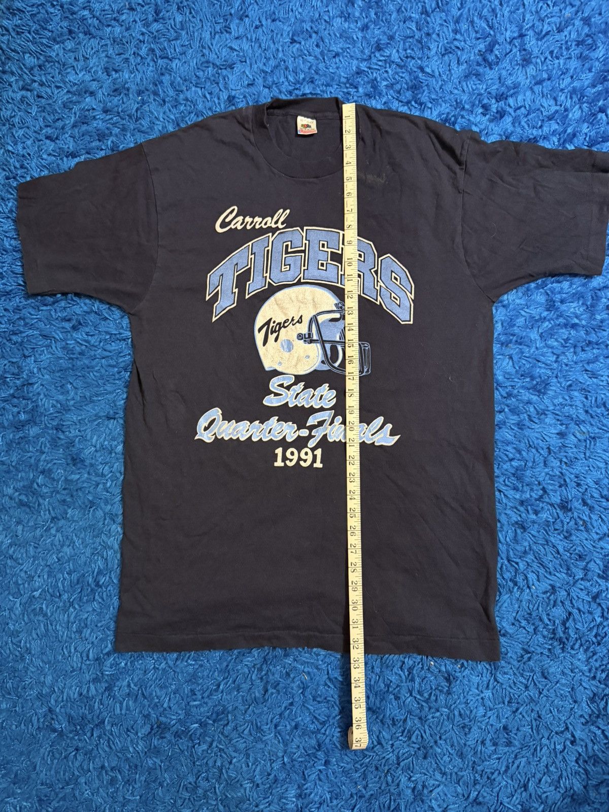 Fruit Of The Loom Vintage Single Stitch 91’ Carroll Tigers 12-0 Tee Size US XL / EU 56 / 4 - 10 Thumbnail