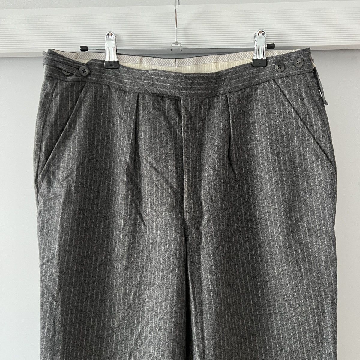 Vintage Vintage Aero Zip Casual Stripped Wool 30's Pants Rare Size US 32 / EU 48 - 3 Thumbnail