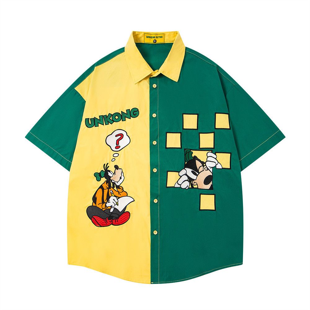 Japanese Brand × Vintage Men's funny cartoon embroidered stitching shirt Size US M / EU 48-50 / 2 - 1 Thumbnail