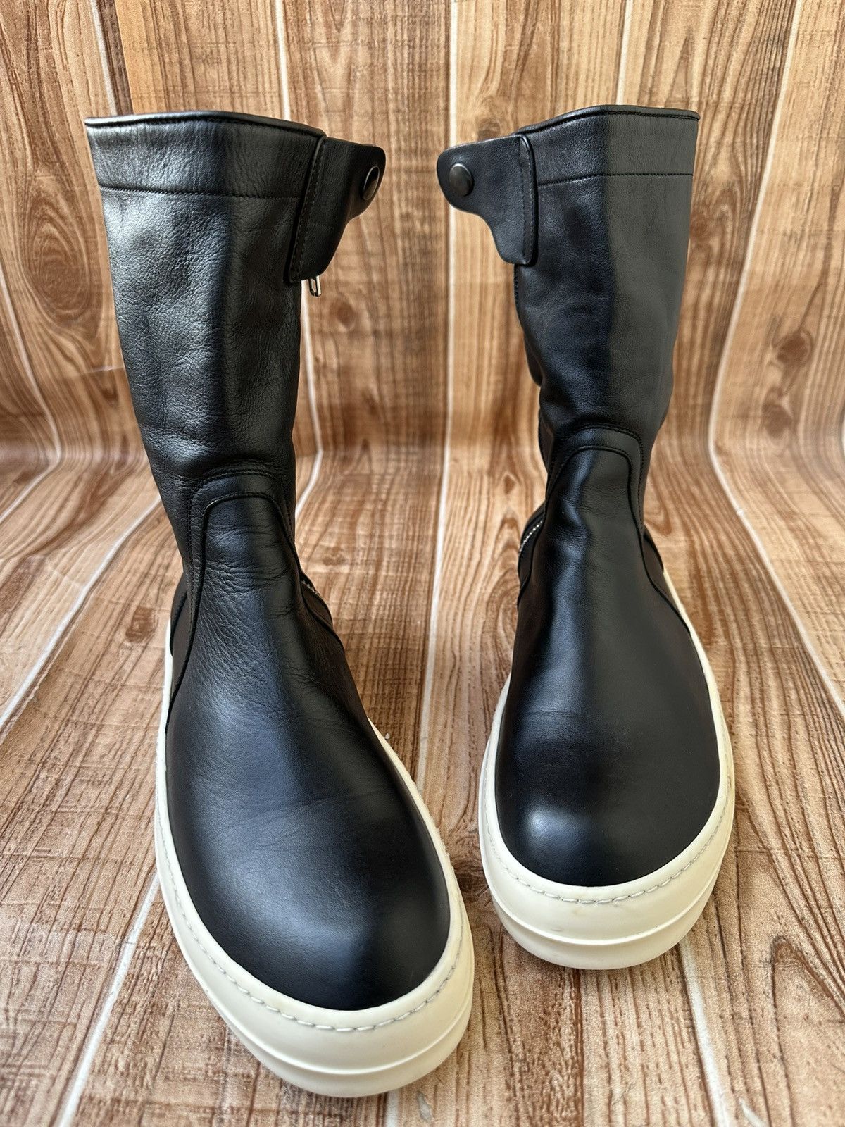 Rick Owens Calfskin Mohawk Basket Creeper Boots | Grailed
