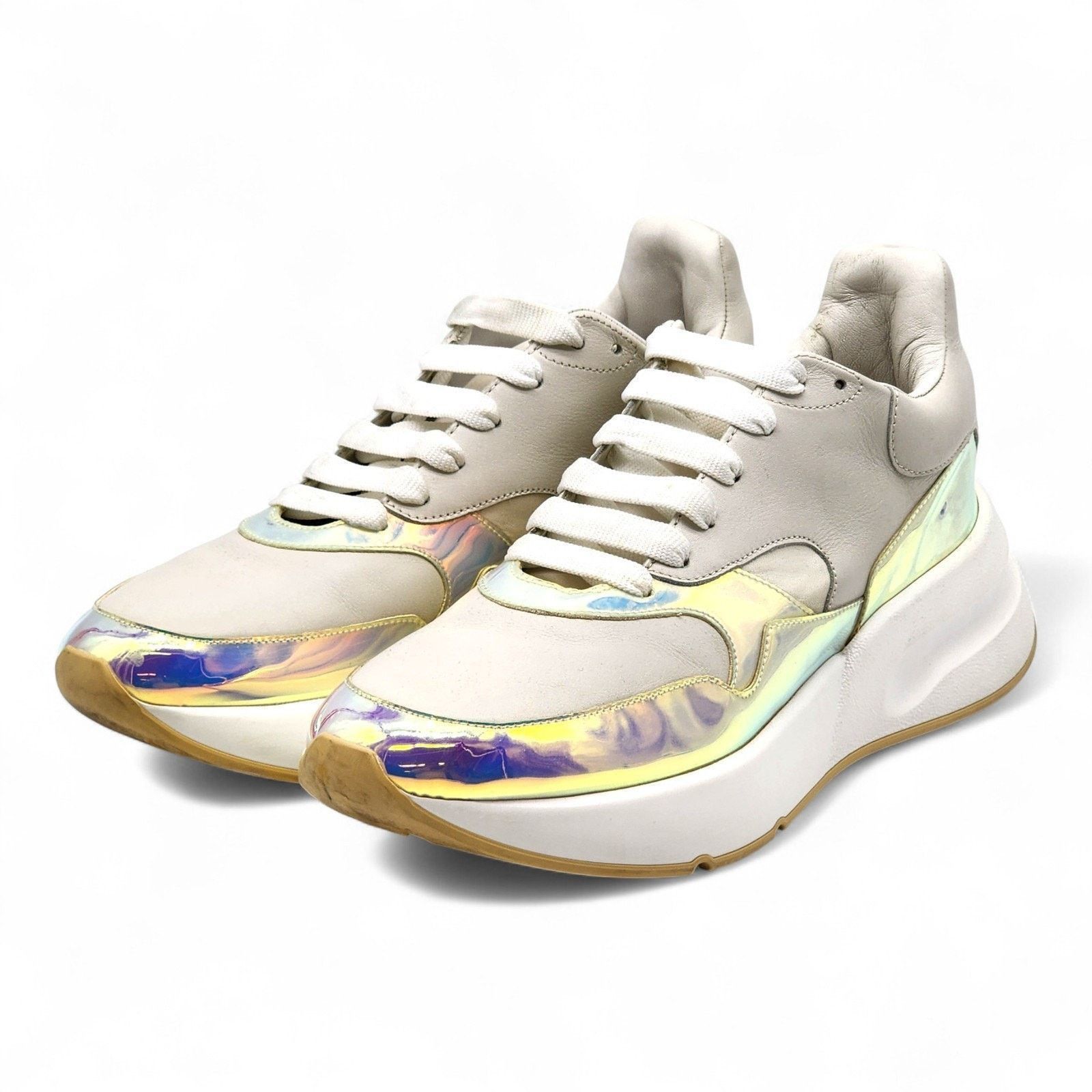 Alexander McQueen Leather Iridescent Trim Multi Sneakers EU 46 US 13 Size US 13 / EU 46 - 1 Thumbnail