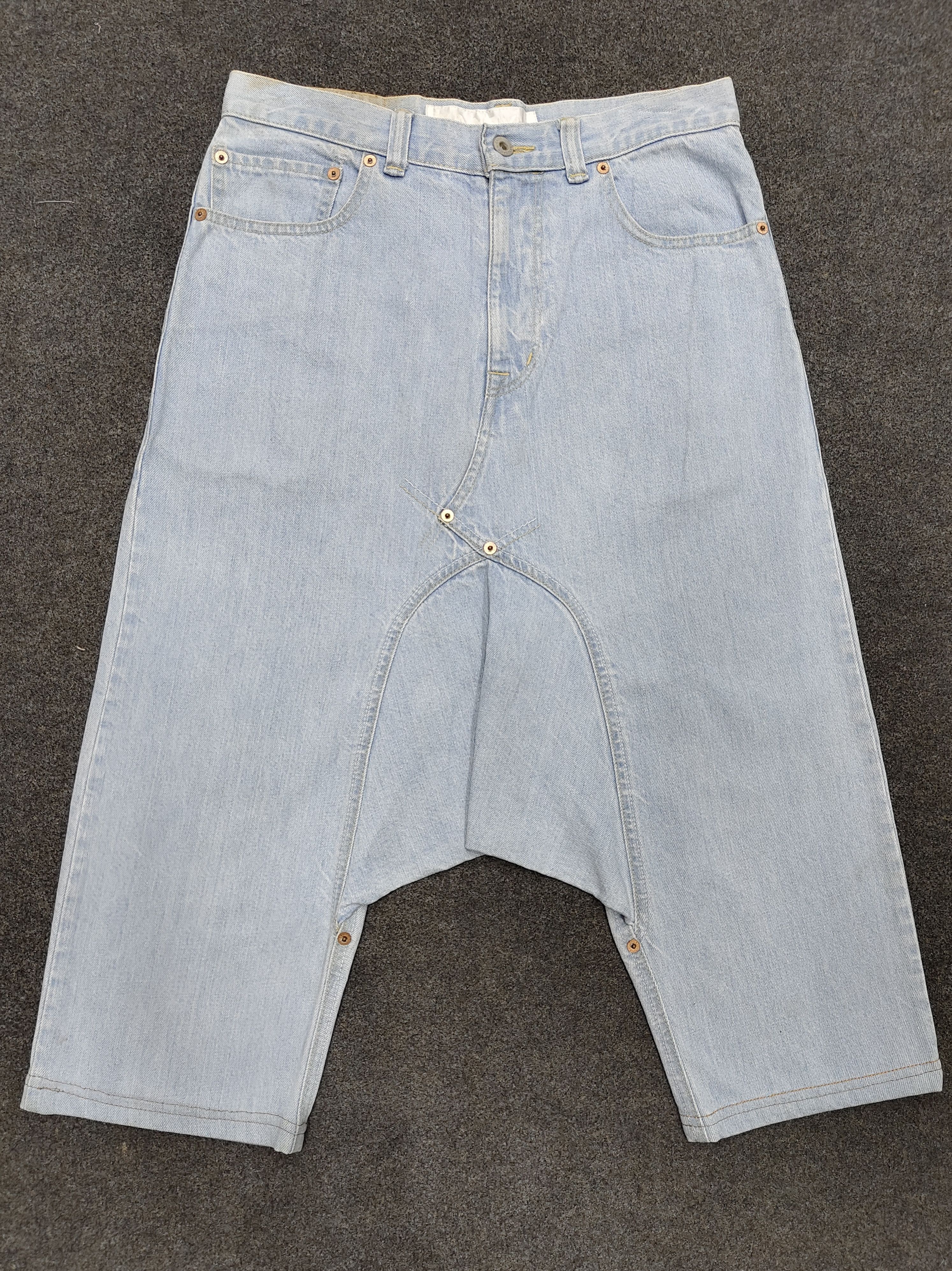 Comme des Garcons 🇯🇵 Ganryu 🇯🇵 Comme Des Garcons Drop Crotch Cropped Jeans Size US 30 / EU 46 - 1 Thumbnail