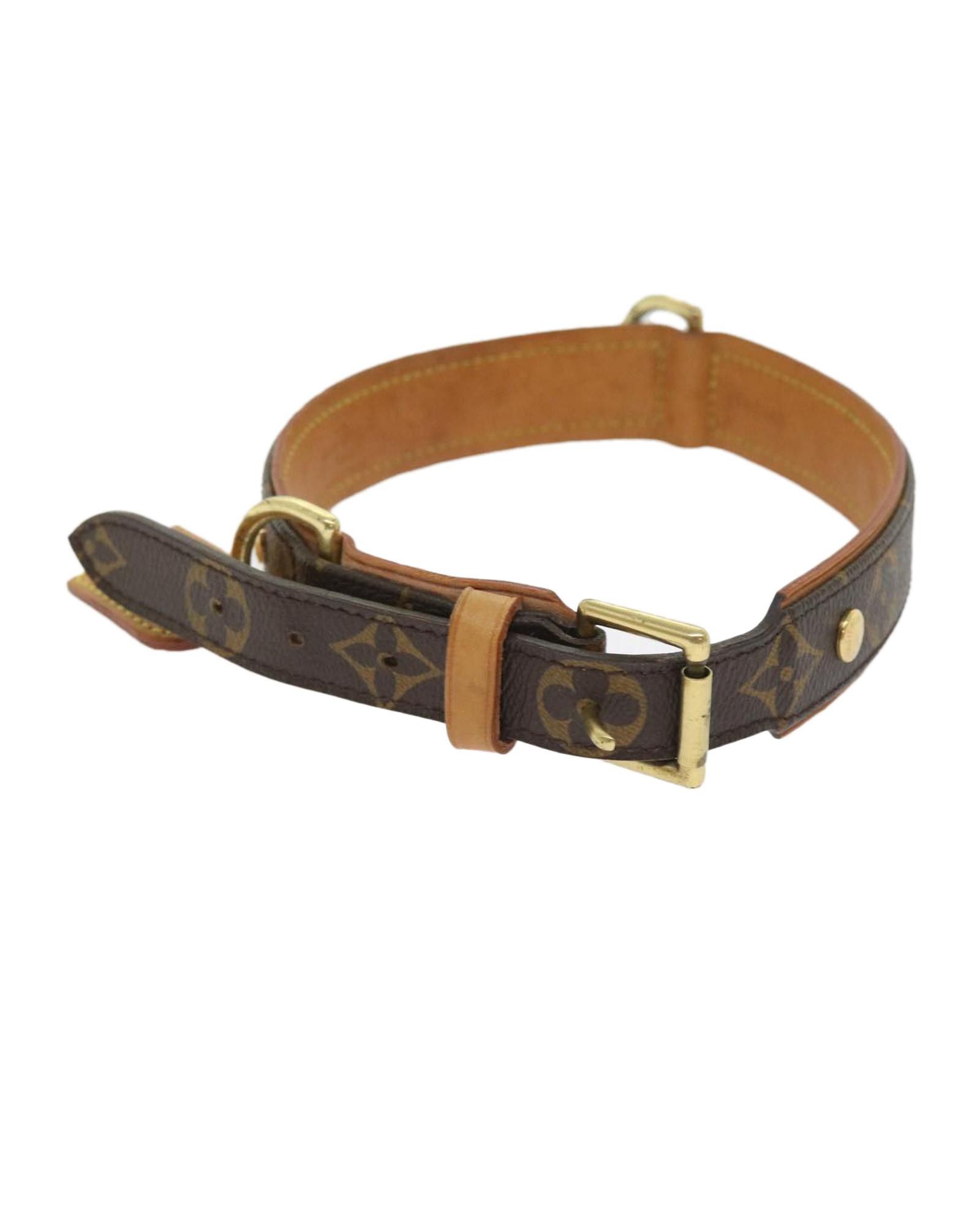image of Louis Vuitton Classic Brown Dog Leash In Monogram Canvas, Women's