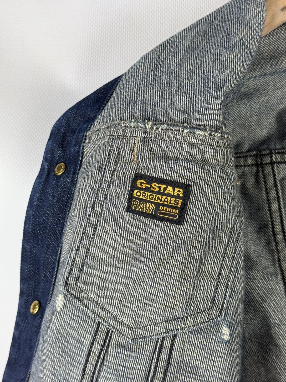 G-Star G Star Raw Ladie Slim Tailor Denim Distressed Trucker Jacket Size S / US 4 / IT 40 - 22 Thumbnail