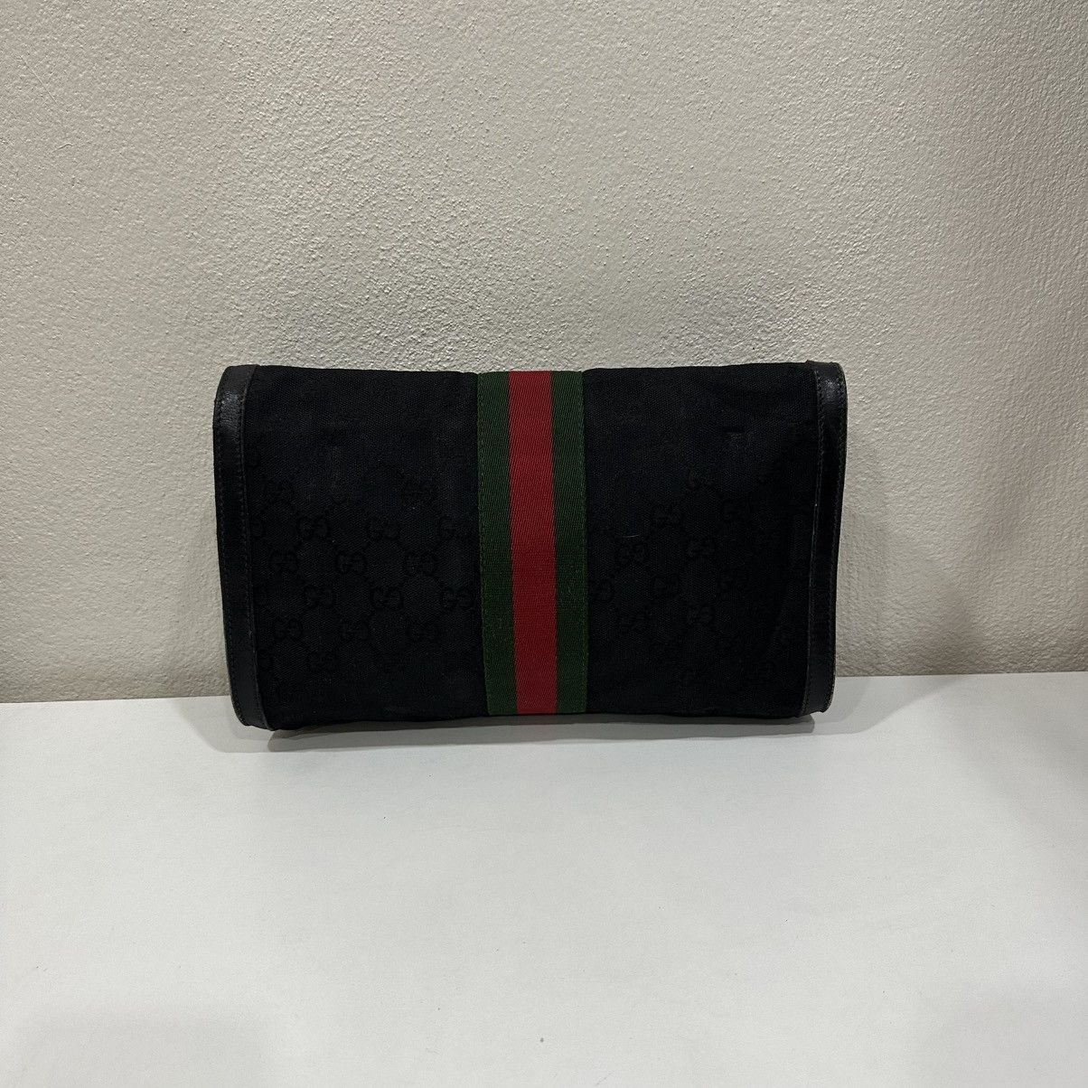 Gucci ‼️YES‼️ VINTAGE GUCCI SHERRY LINE GG CANVAS MONOGRAM POUCH BAG Size ONE SIZE - 3 Thumbnail