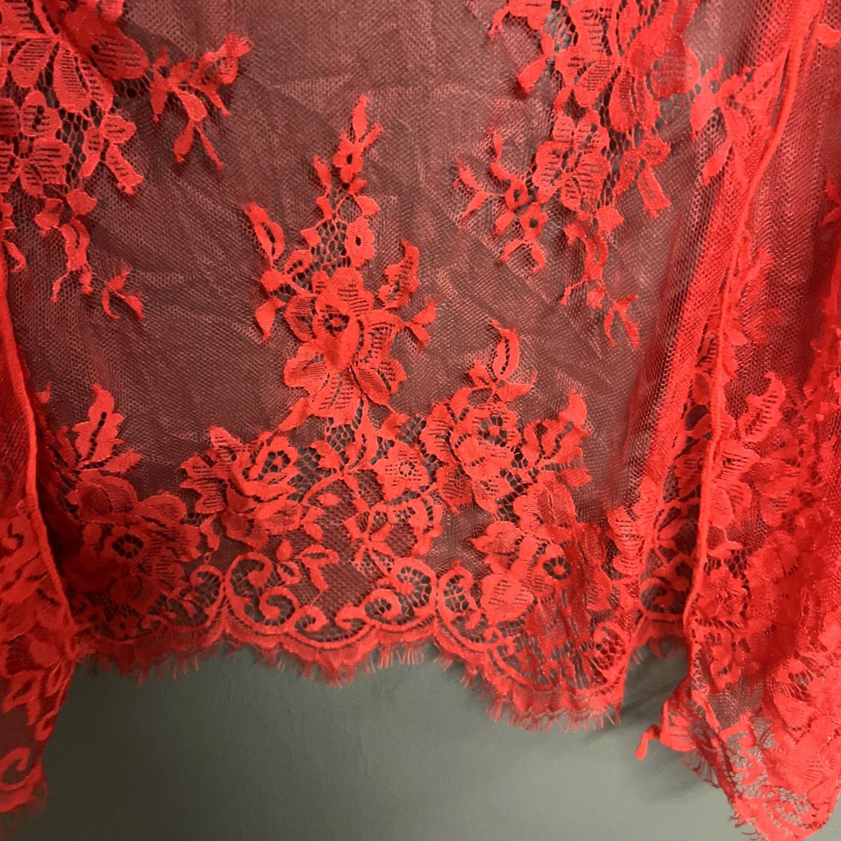 Vintage VINTAGE Leg Avenue Lace Lingerie Wrap Red Large Women Size ONE SIZE - 3 Thumbnail