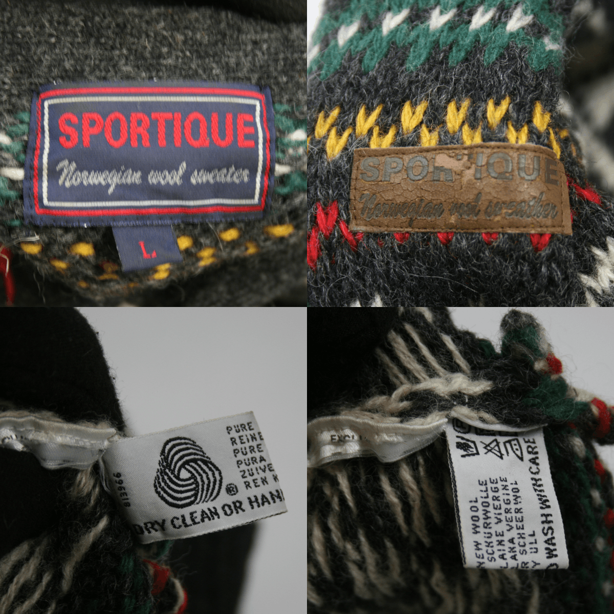 Vintage 90S Sportique Norwegian Fair Isle Wool Knit Size US L / EU 52-54 / 3 - 9 Thumbnail