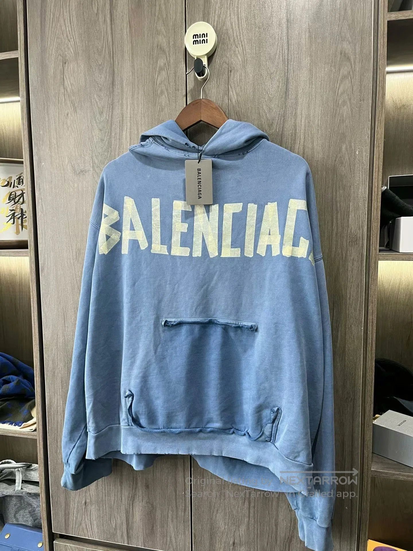Balenciaga balenciaga blue hoodie with logo print. Size US M / EU 48-50 / 2 - 3 Thumbnail