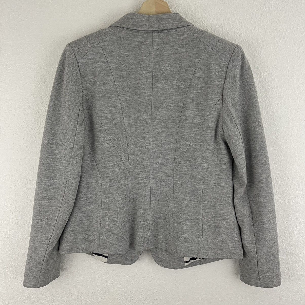 Loft LOFT Heathered Light Grey Classic-Fit Stretch Blazer Jacket Size M / US 6-8 / IT 42-44 - 6 Thumbnail