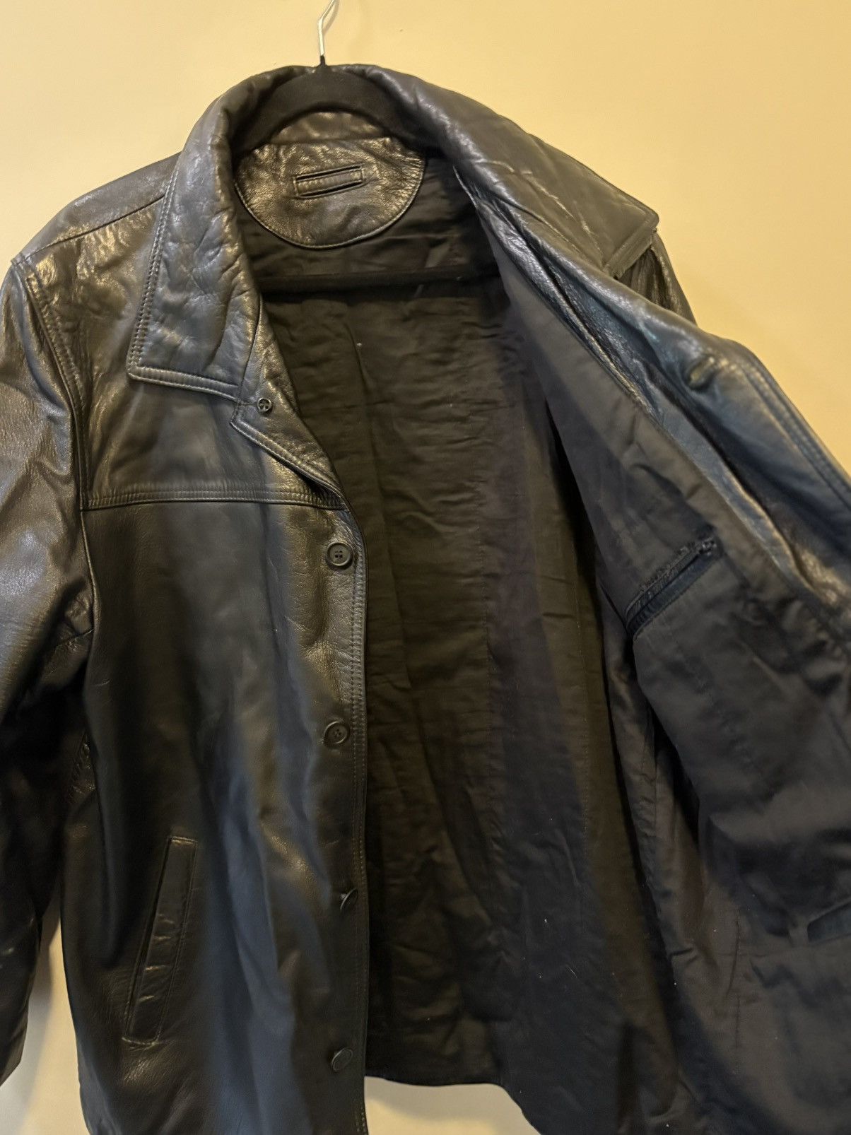 Vintage Vintage Mens Black Soft Leather Jacket - M/L Size US M / EU 48-50 / 2 - 2 Thumbnail