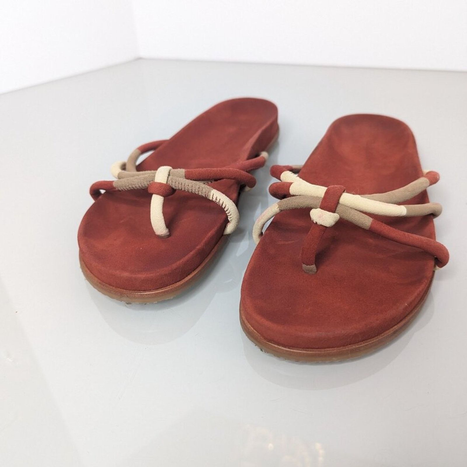 Ulla Johnson Ulla Johnson Tan Rust Color Adria Tricolor Suede Sandals 9.5 Size US 9.5 / IT 39.5 - 2 Thumbnail