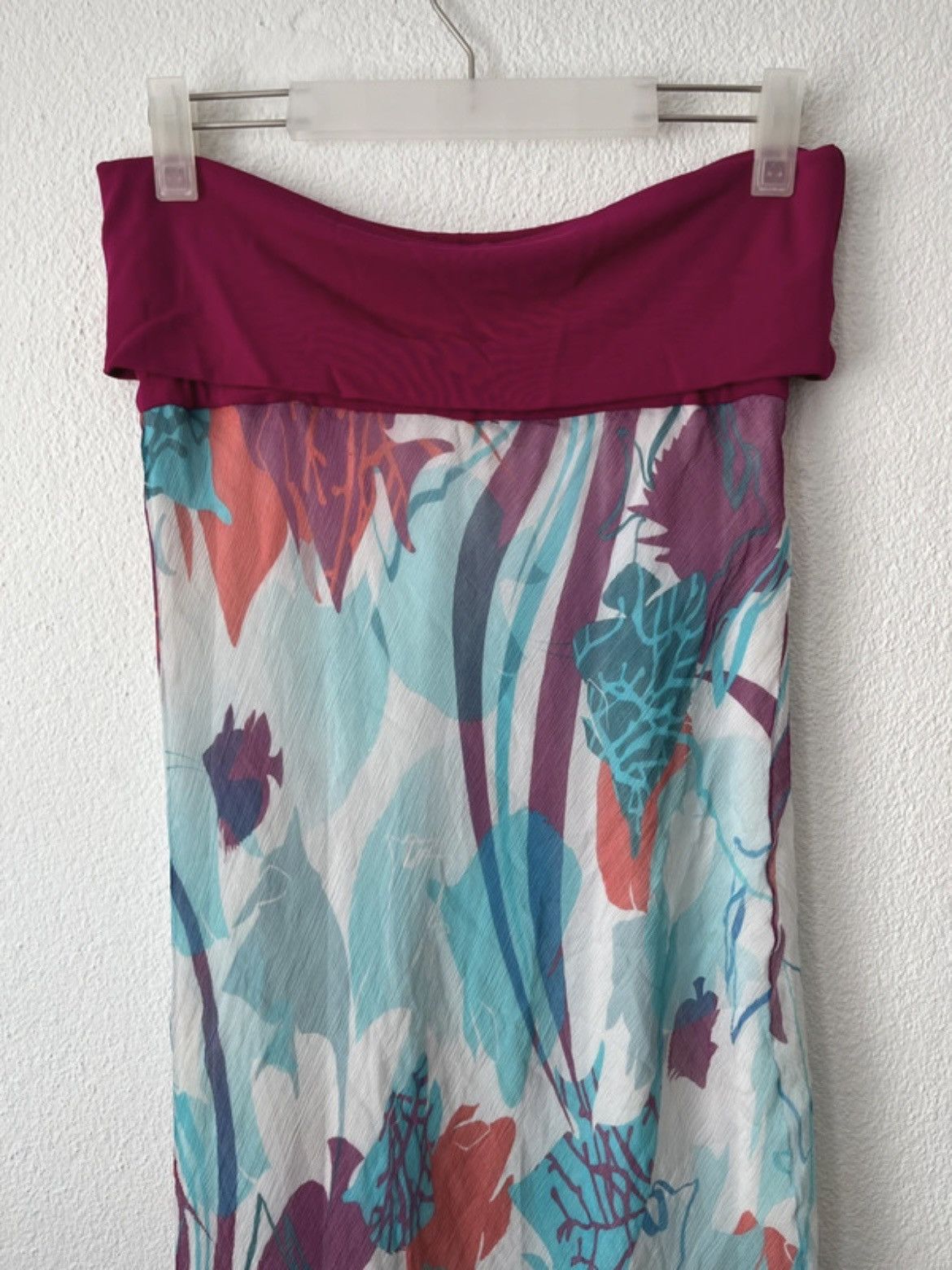 Ferre Ferre milano fold over waist colorful maxi chiffon skirt M Size 28" / US 6 / IT 42 - 3 Thumbnail