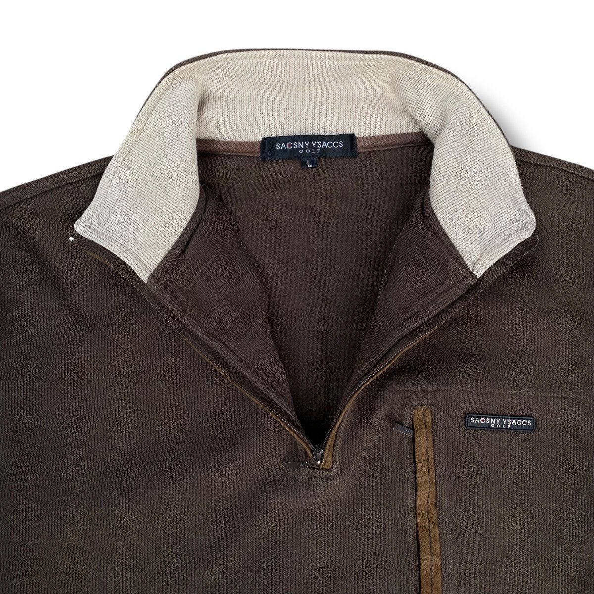 Yohji Yamamoto Vintage 90s Sacsny Y’Saccs Half Zipper Sweater Jacket. #E7 Size US L / EU 52-54 / 3 - 3 Thumbnail