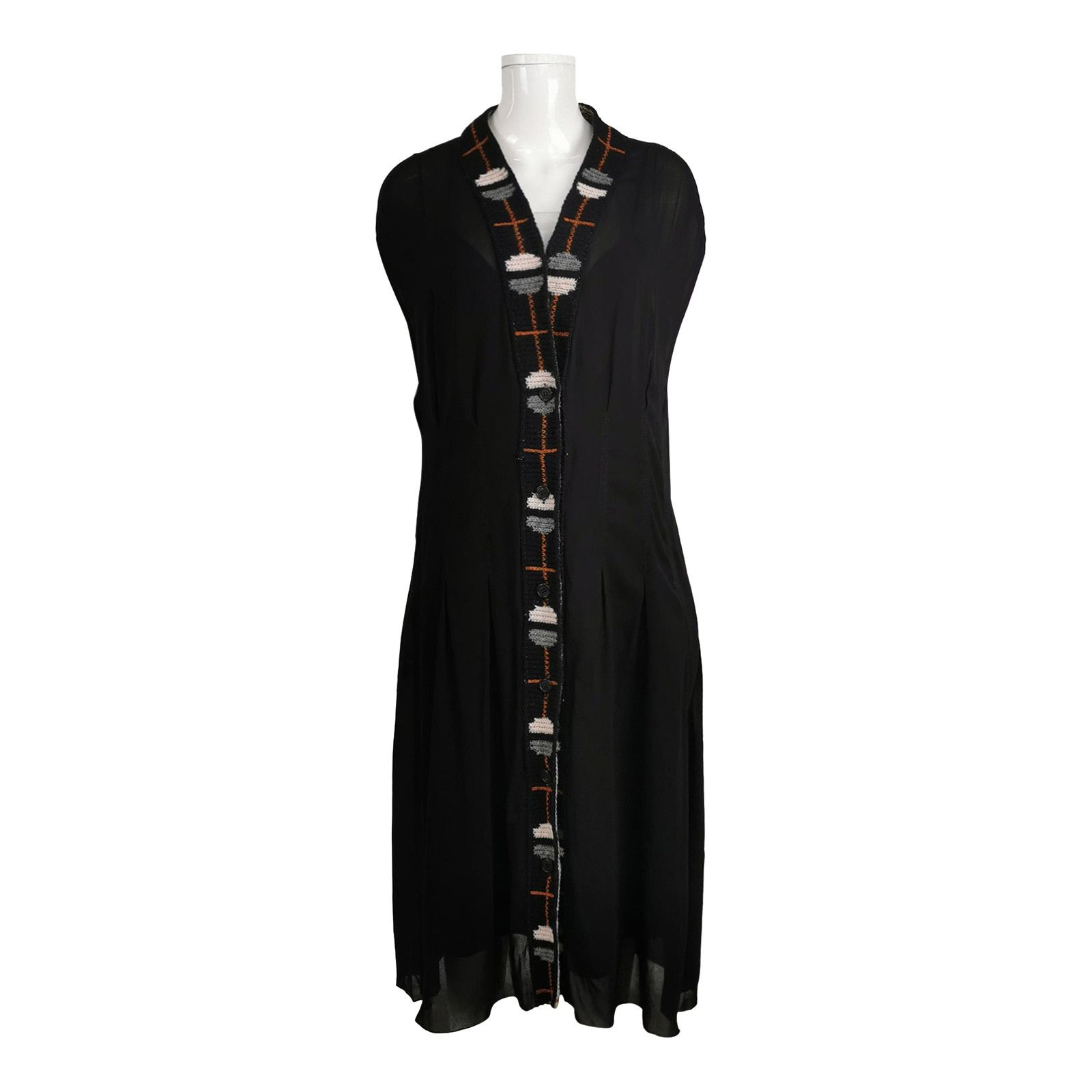 Prada Prada Jacquard Trim Midi Dress Size 36S Size XS / US 0-2 / IT 36-38 - 1 Thumbnail