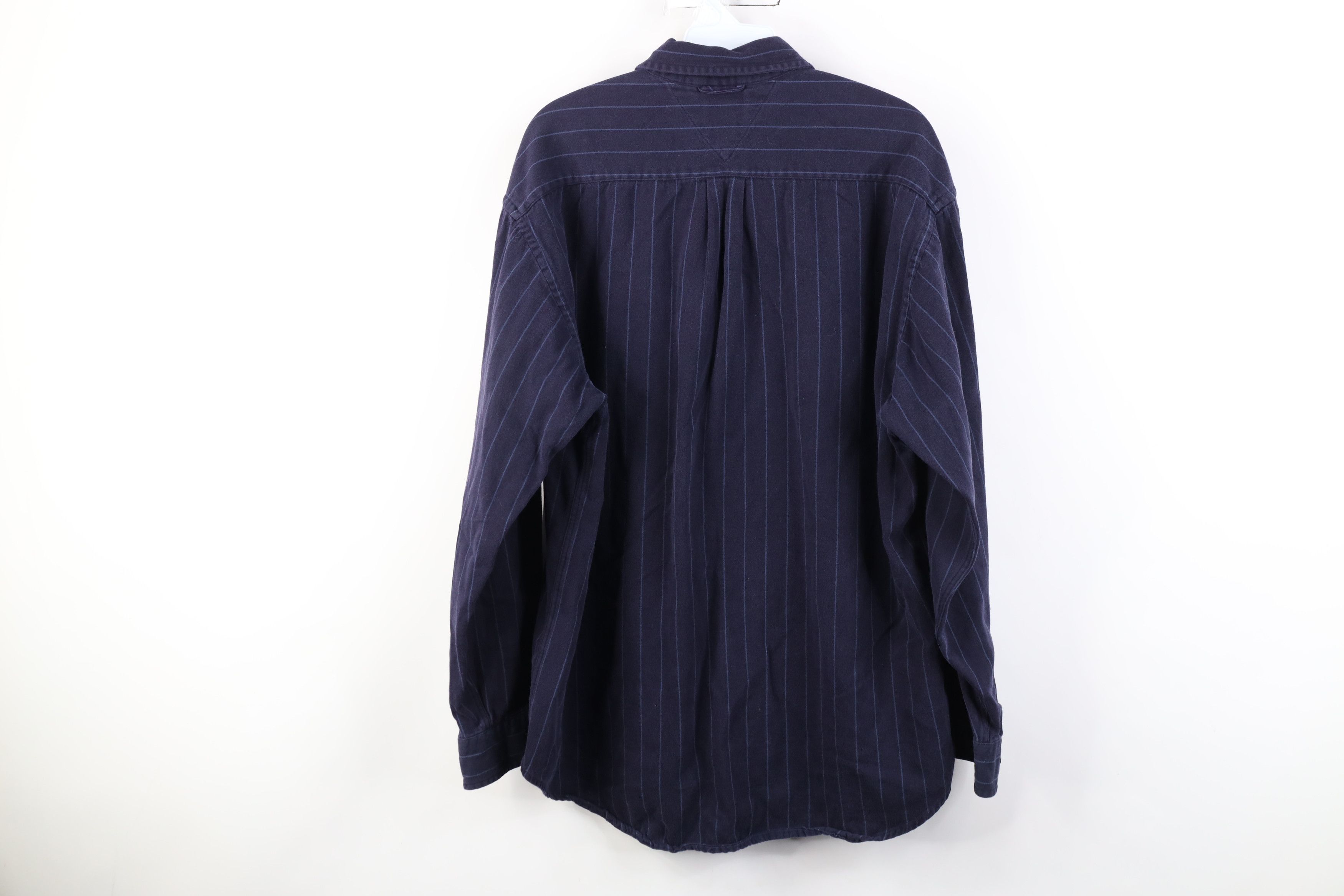 Tommy Hilfiger Vintage 90s Tommy Hilfiger Pinstriped Flannel Button Shirt Size US M / EU 48-50 / 2 - 12 Thumbnail