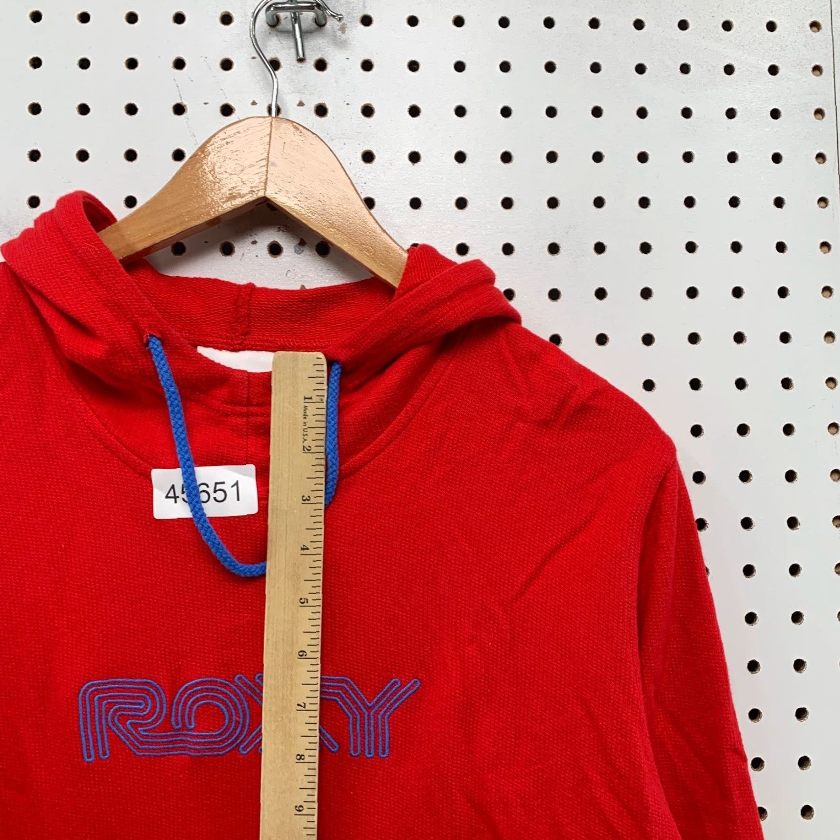 Vintage ROXY Hoodie Women Medium Red Surf Hooded Fleece Pullover Sweatshirt Size M / US 6-8 / IT 42-44 - 7 Thumbnail