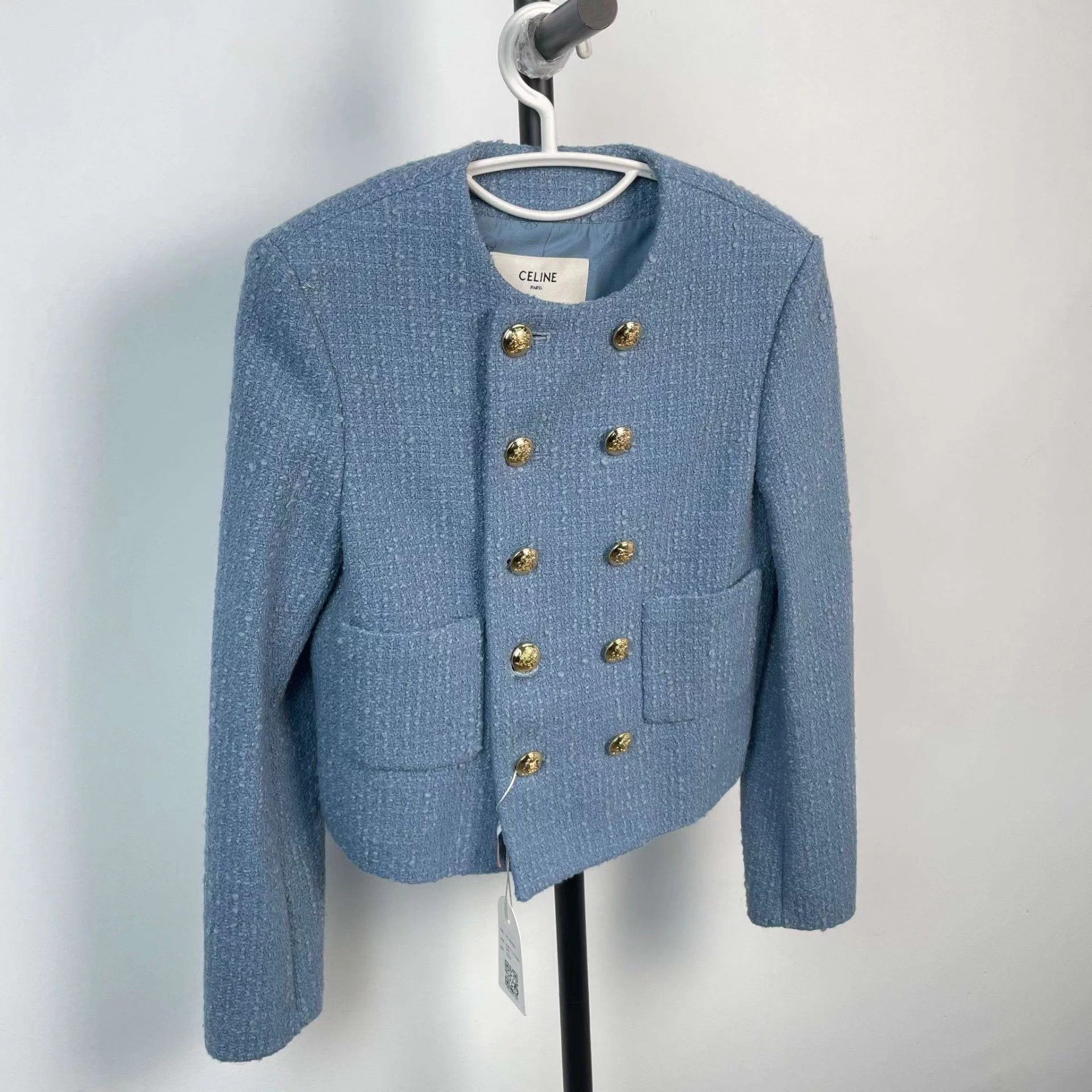 Celine Celine Women's Wool Coat 36 Blue Size XS / US 0-2 / IT 36-38 - 9 Thumbnail