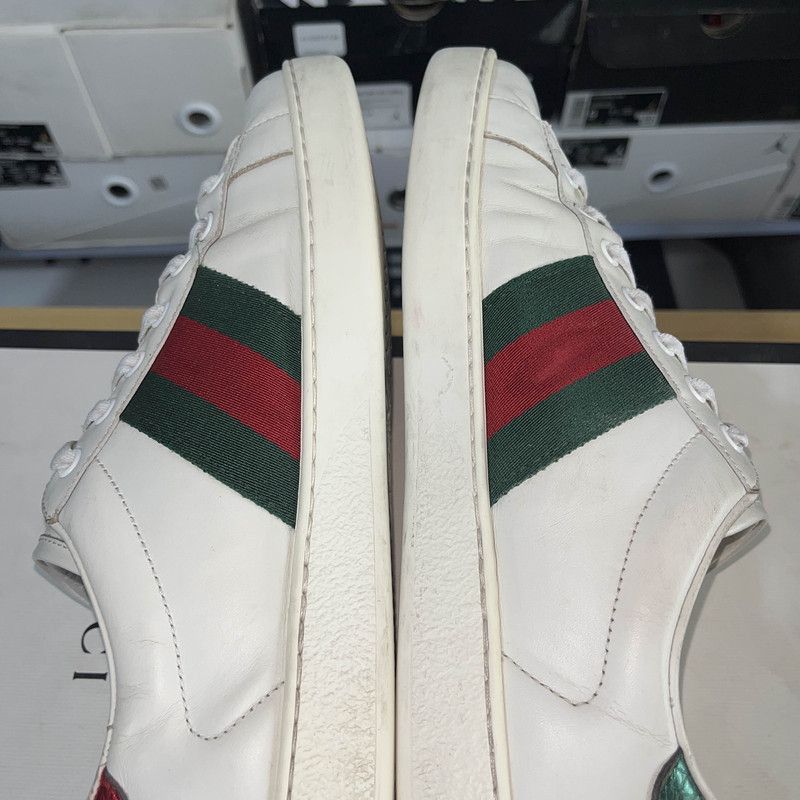 Gucci Gucci Ace White Green Fashion Sneakers for Men Size US 8 / EU 41 - 8 Thumbnail