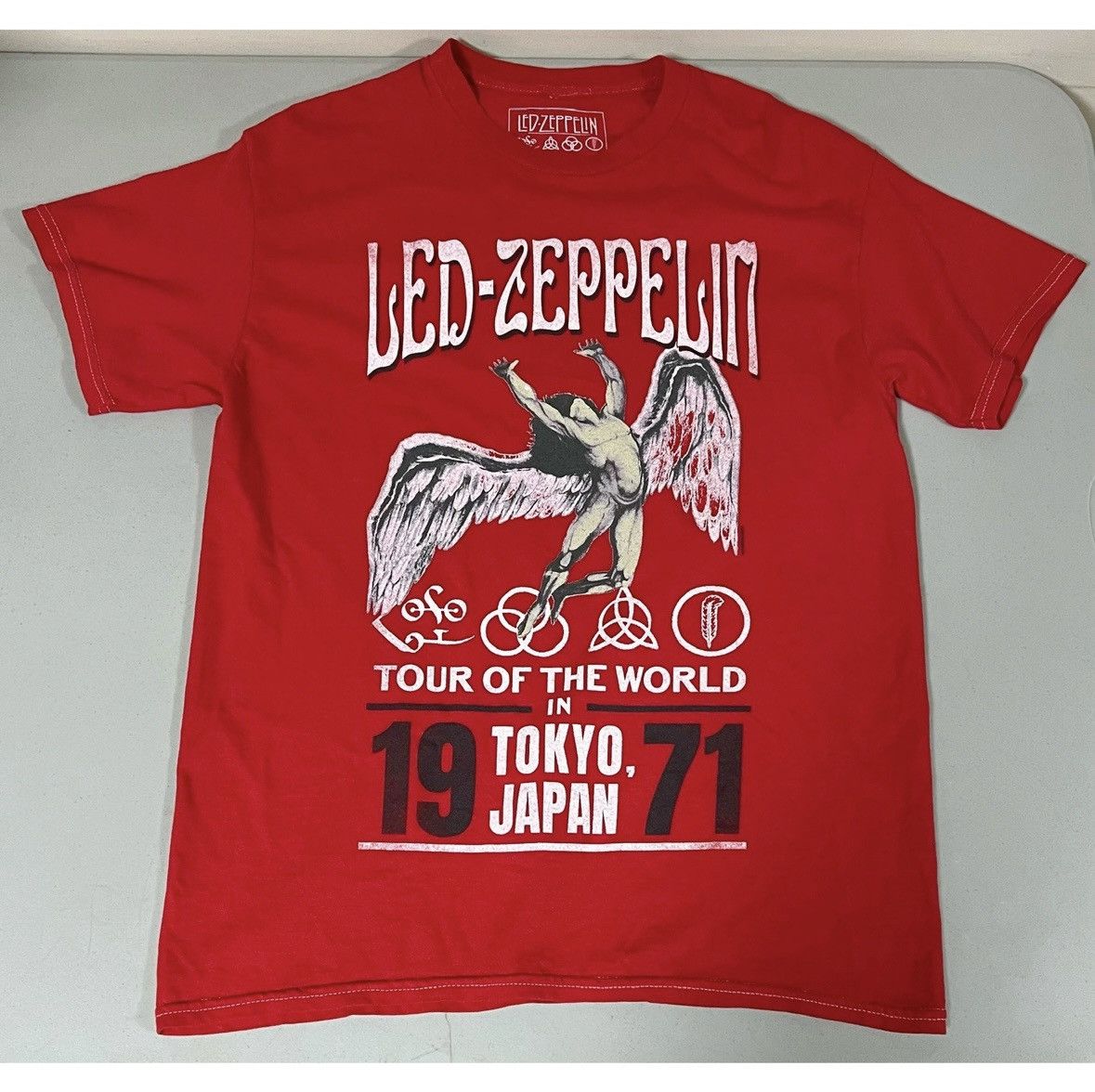 Led Zeppelin Red Led Zeppelin Short Sleeve Band Tee T-Shirt Top Size S 🎸✨ Size US S / EU 44-46 / 1 - 3 Thumbnail