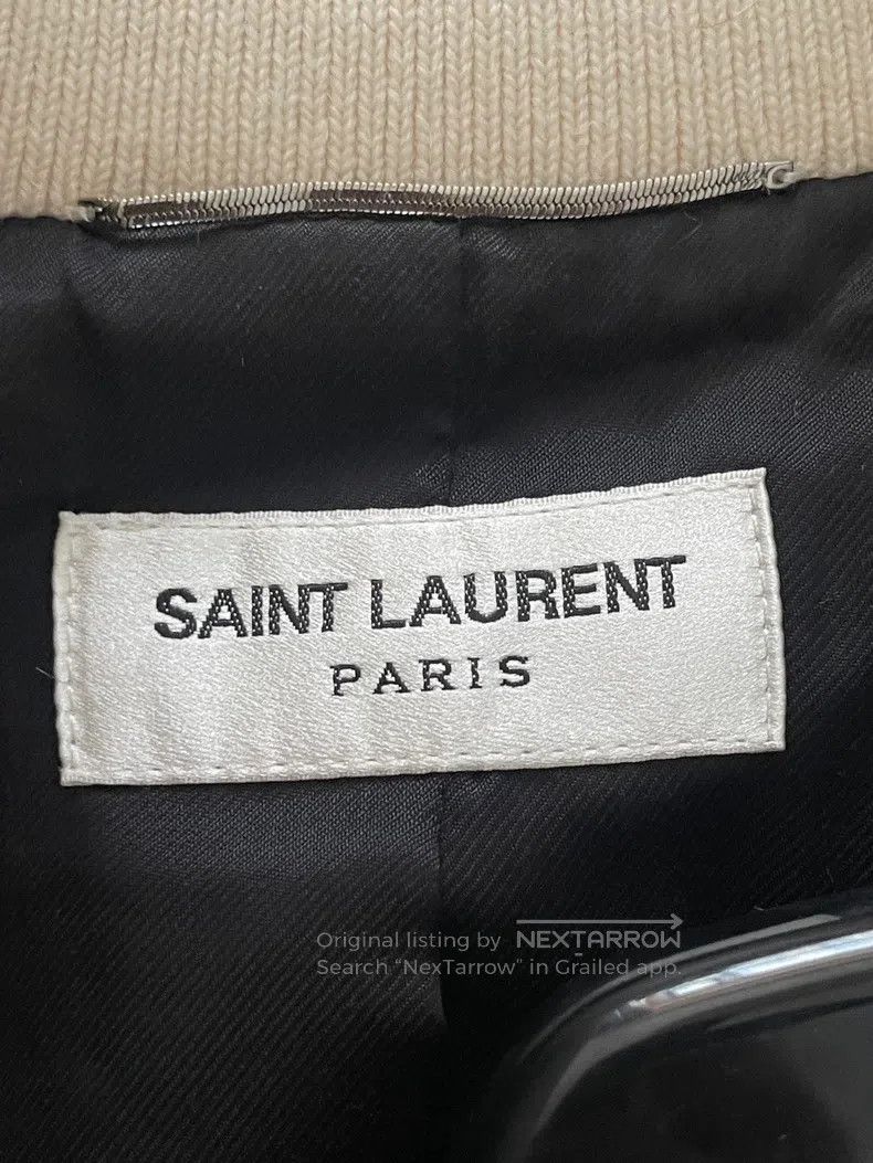 Saint Laurent Paris Saint Laurent Paris White Wool and Baseball Jacket Size US M / EU 48-50 / 2 - 6 Thumbnail