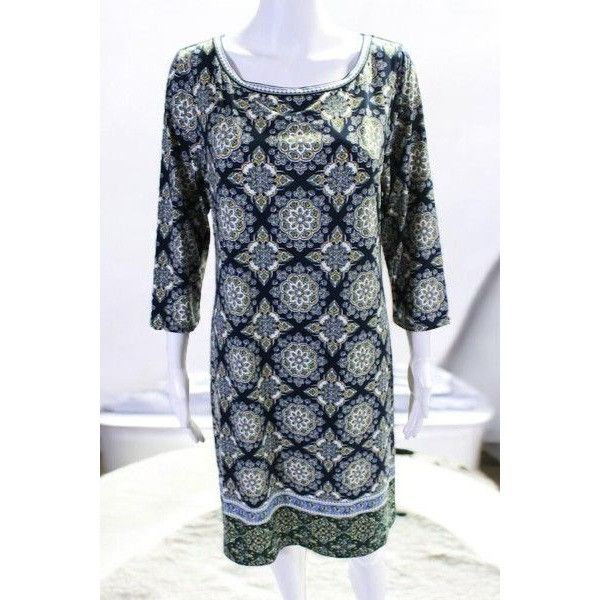 Designer Max Studio Navy Quarter Sleeve Printed Mini Dress NEW Large Size L / US 10 / IT 46 - 5 Thumbnail