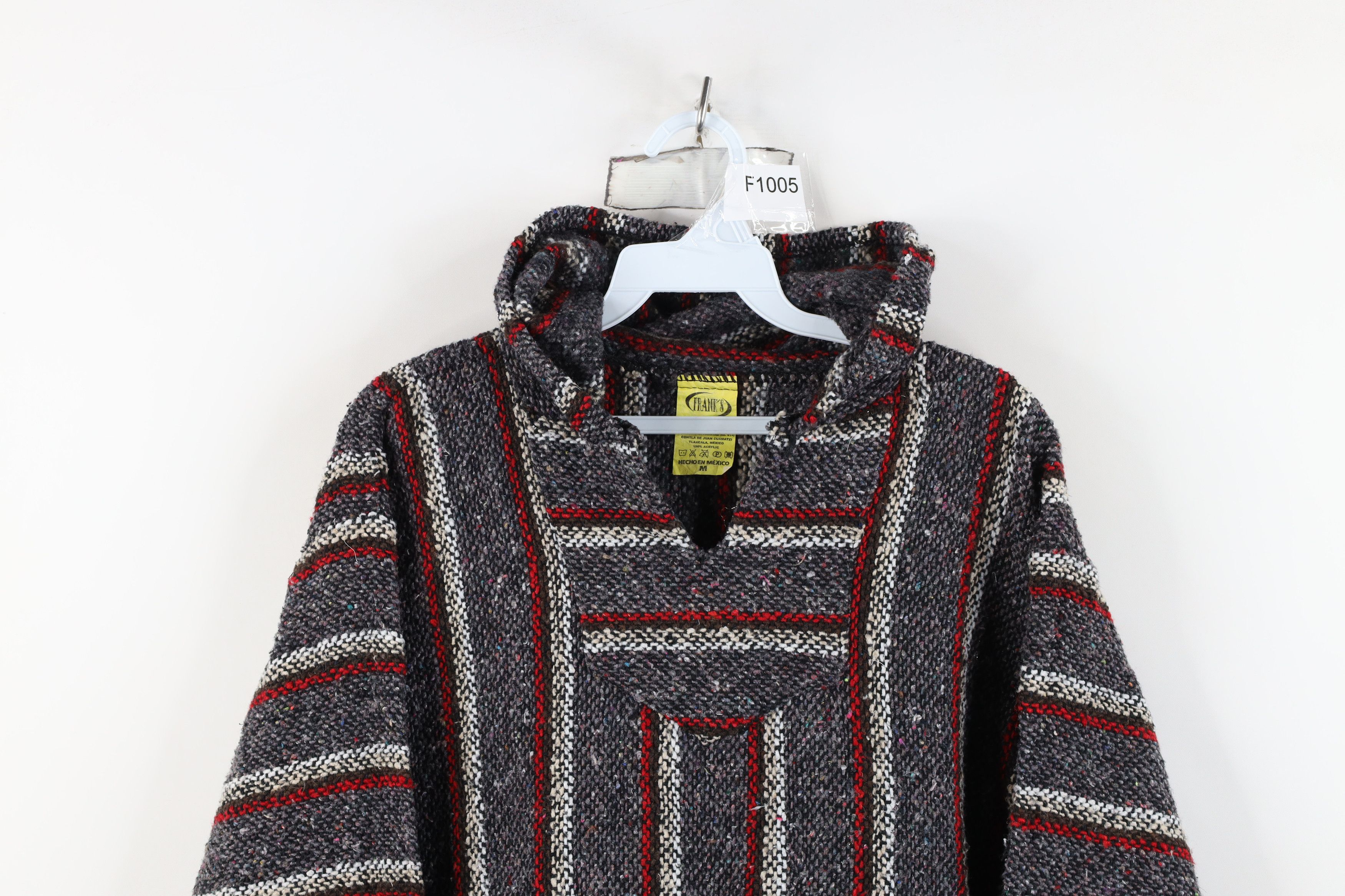 Vintage Vintage 90s Y2K Streetwear Knit Drug Rug Hoodie Sweatshirt Size M / US 6-8 / IT 42-44 - 2 Thumbnail