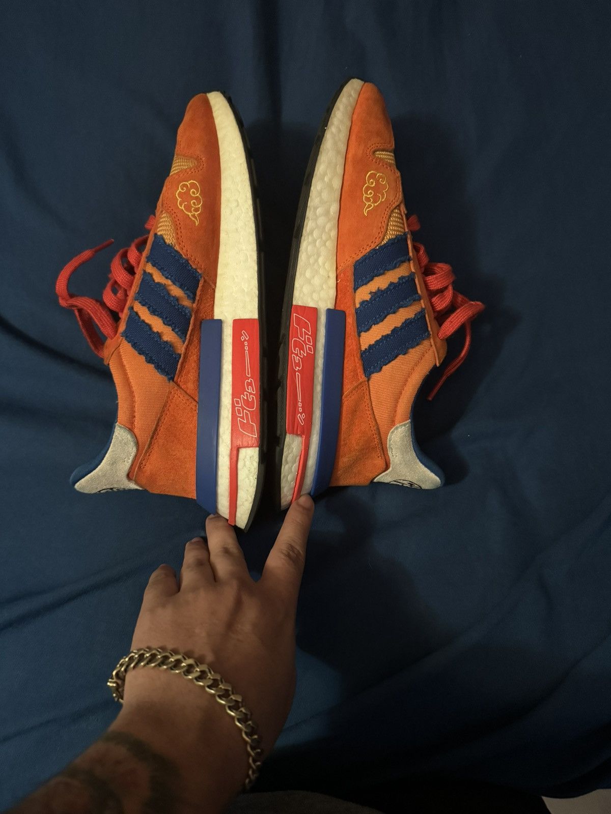 image of Adidas Dbz Shoes in Orange, Men's (Size 7.5)
